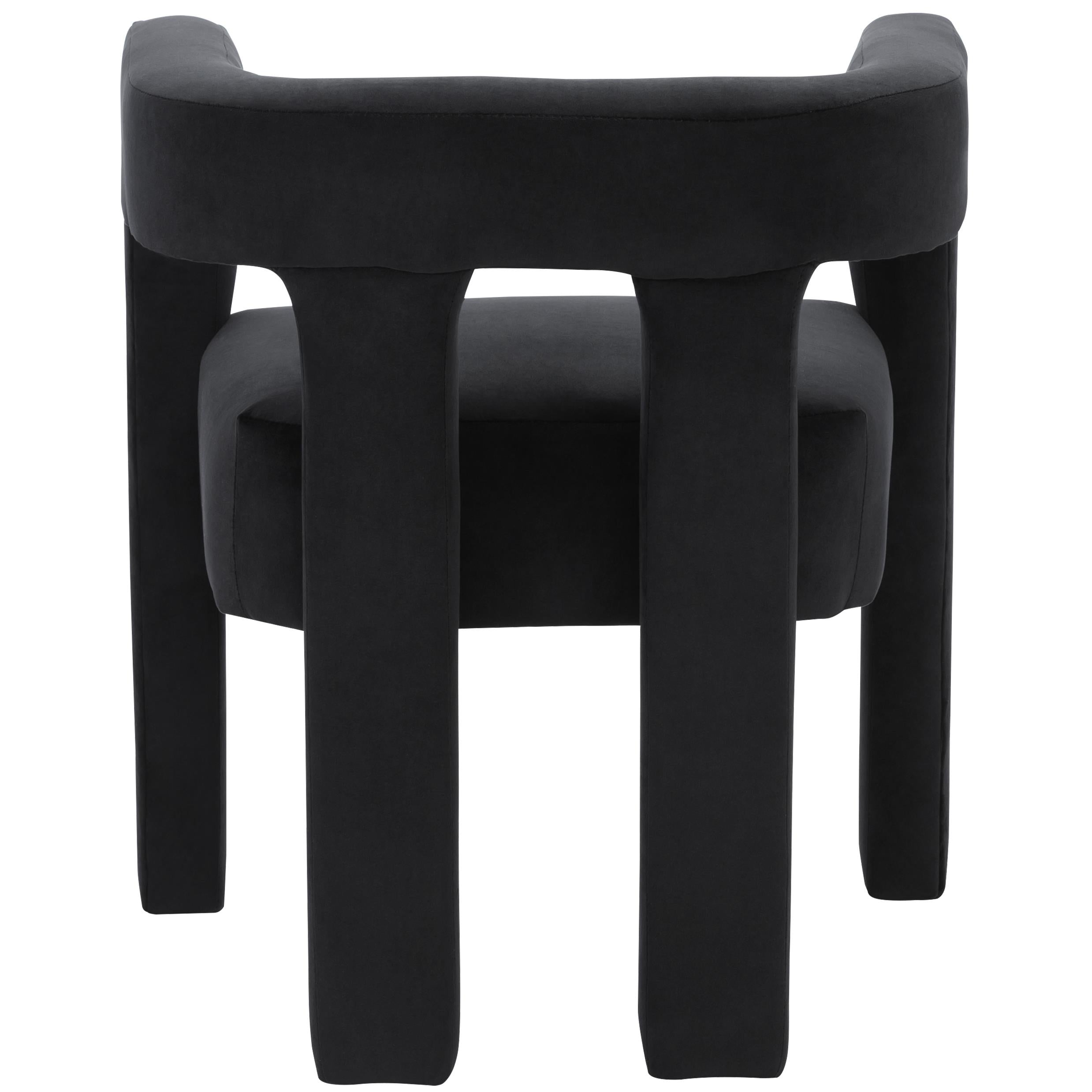 Meridian Athena Black Velvet Dining Chair