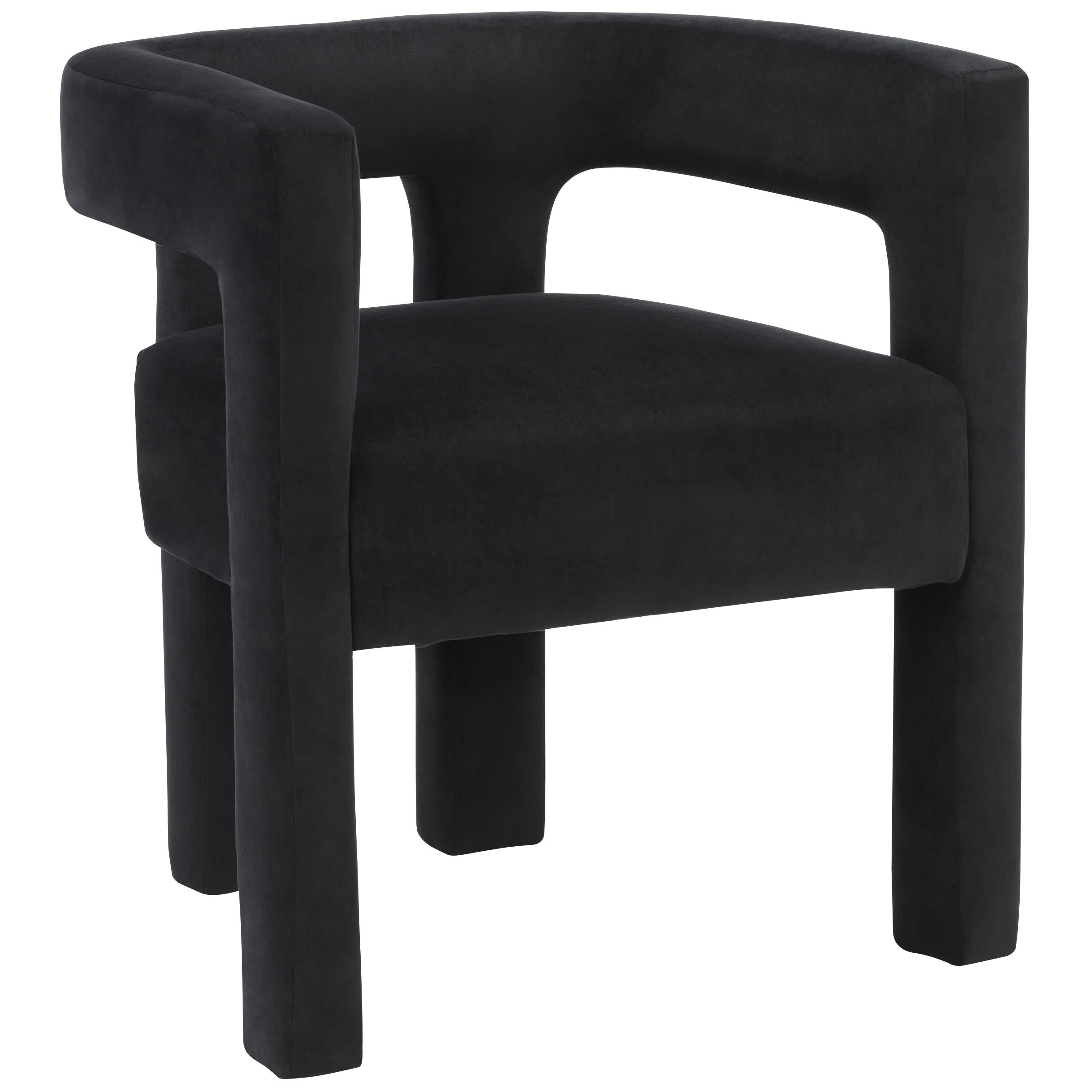 Meridian Athena Black Velvet Dining Chair