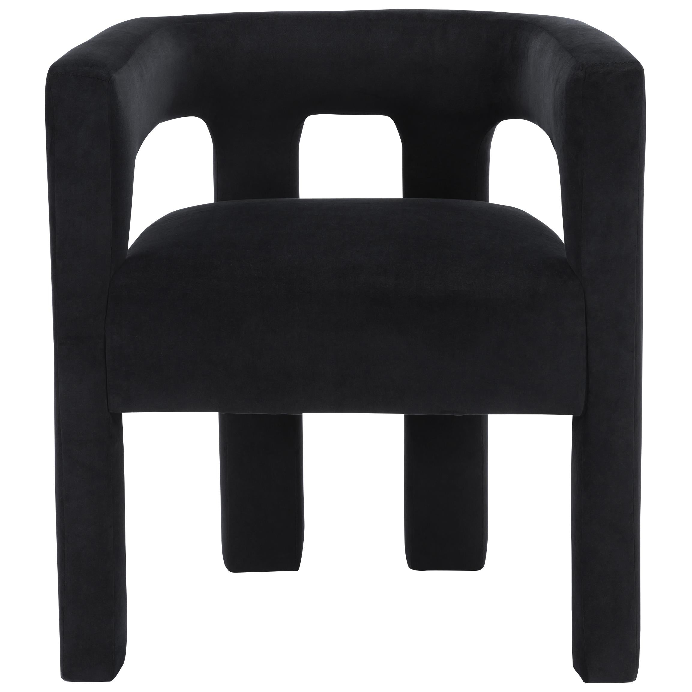 Meridian Athena Black Velvet Dining Chair