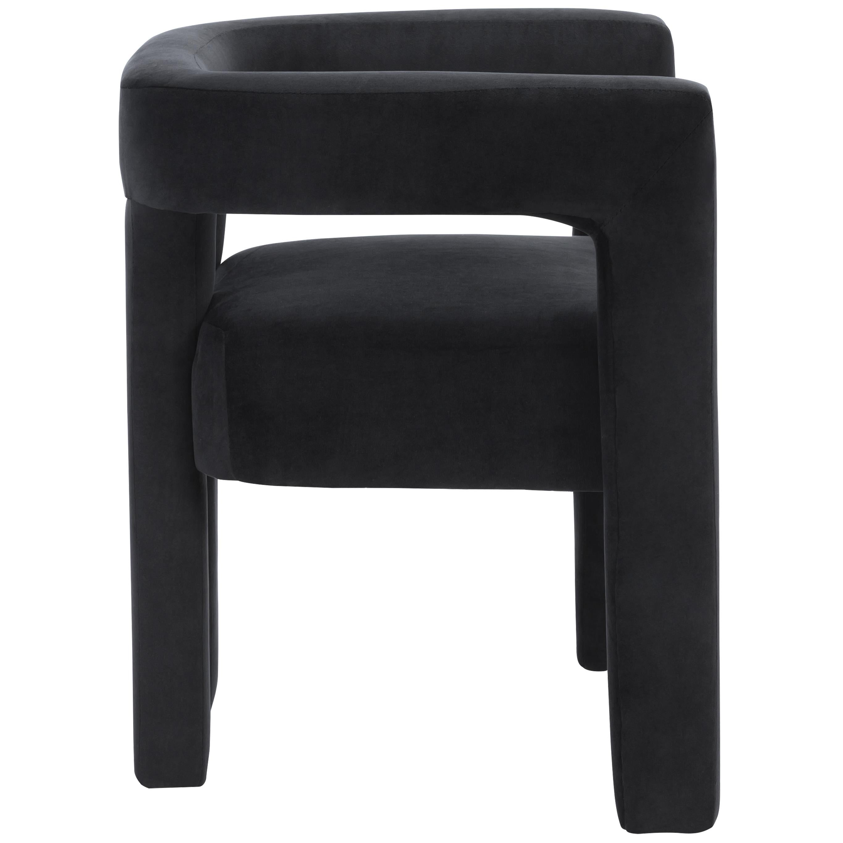 Meridian Athena Black Velvet Dining Chair