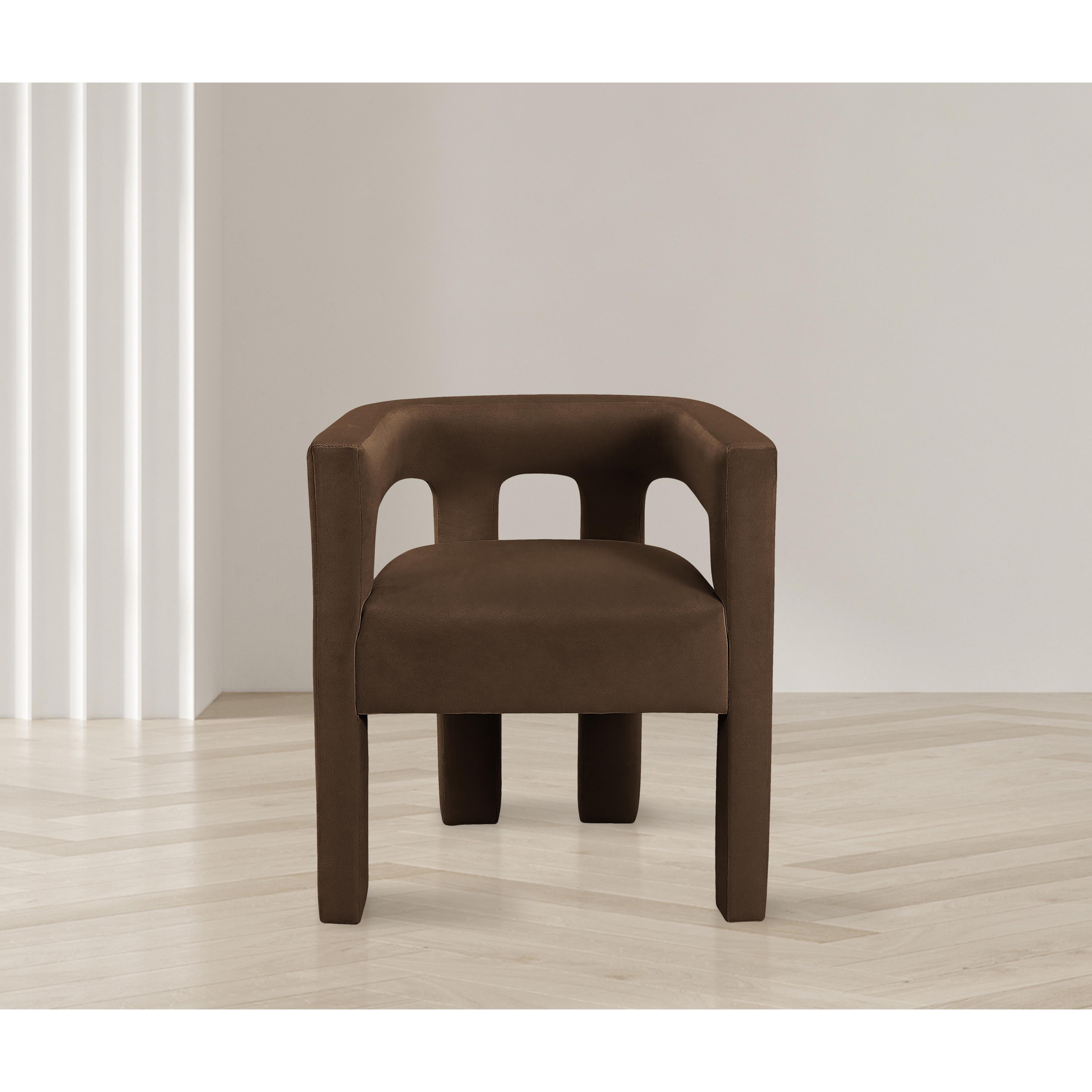 Meridian Athena Brown Velvet Dining Chair