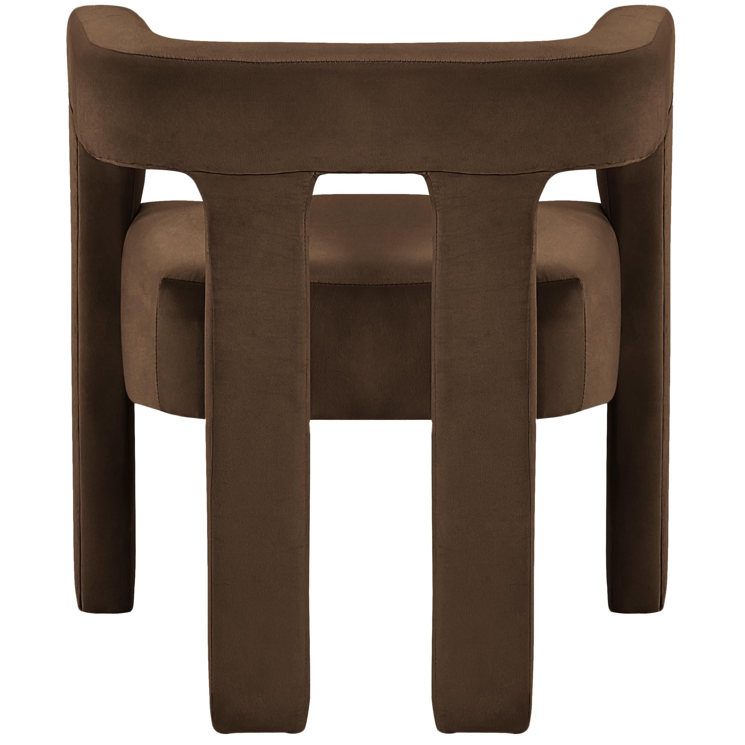 Meridian Athena Brown Velvet Dining Chair