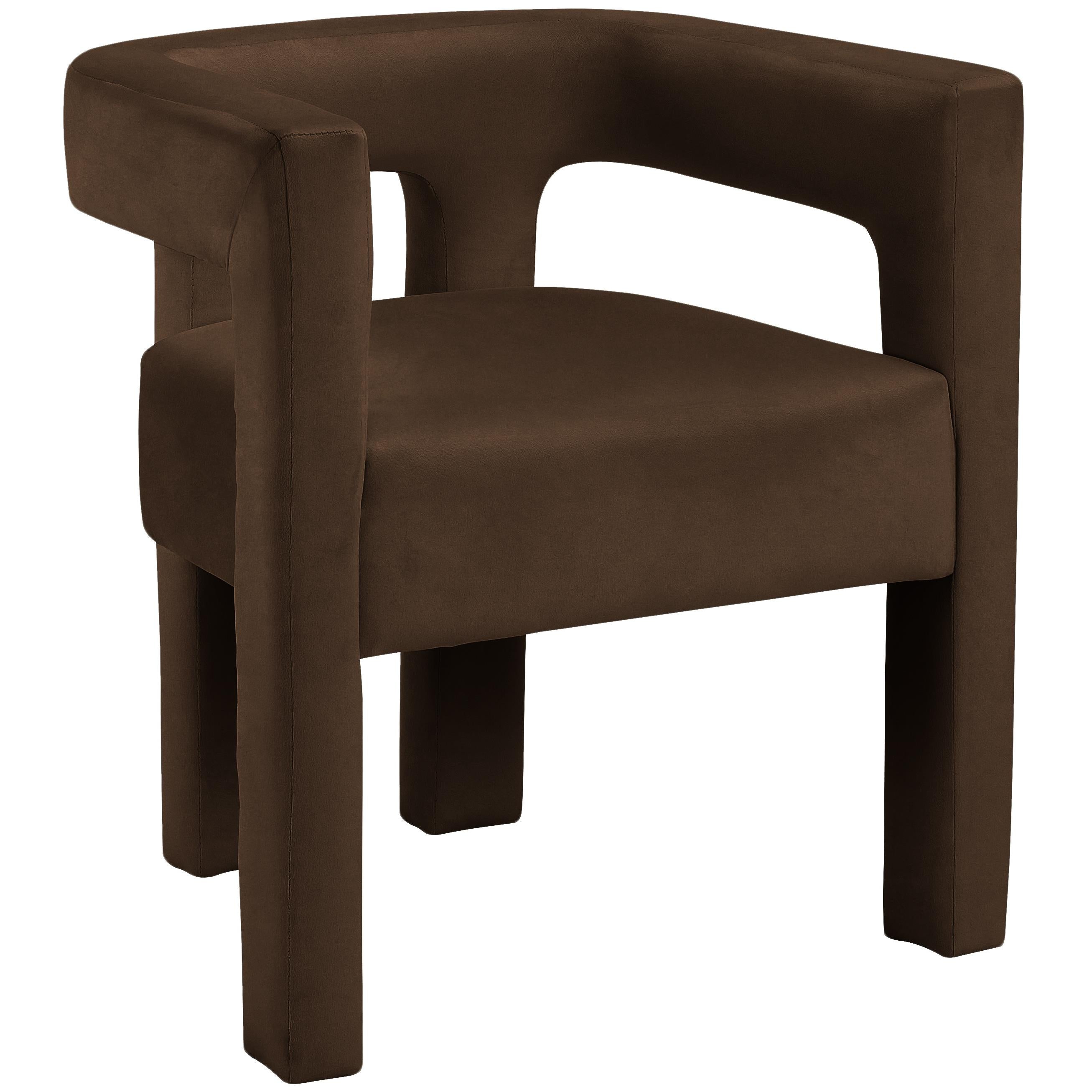 Meridian Athena Brown Velvet Dining Chair