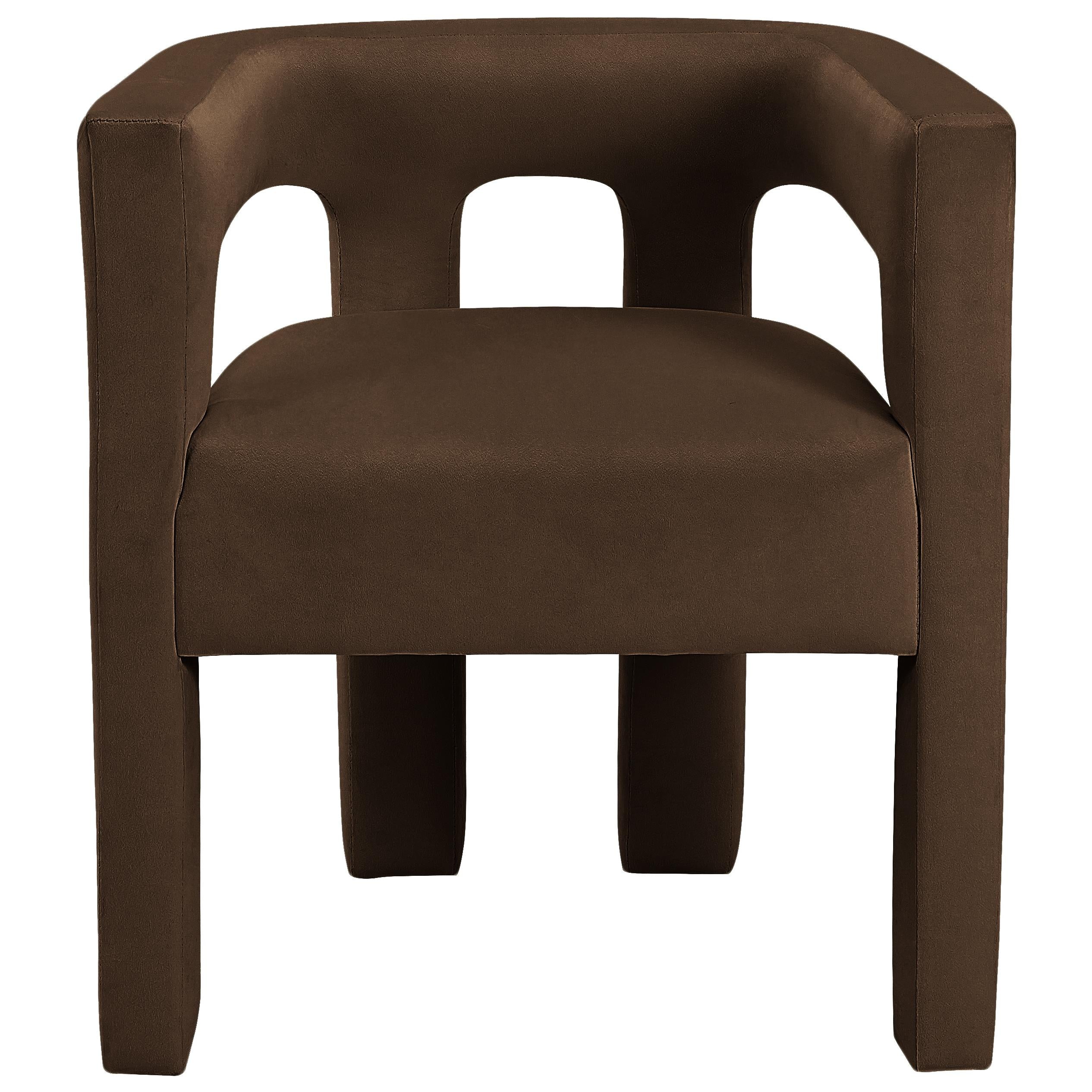 Meridian Athena Brown Velvet Dining Chair