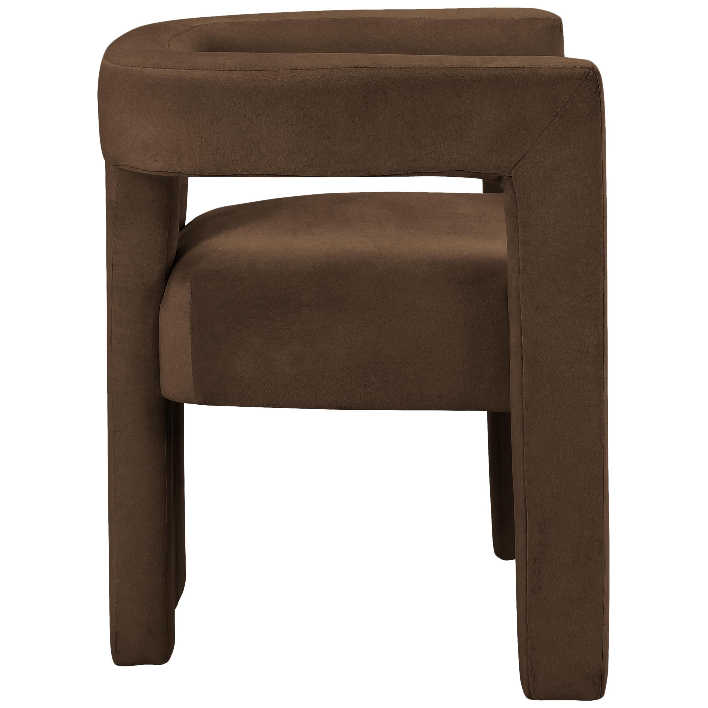 Meridian Athena Brown Velvet Dining Chair