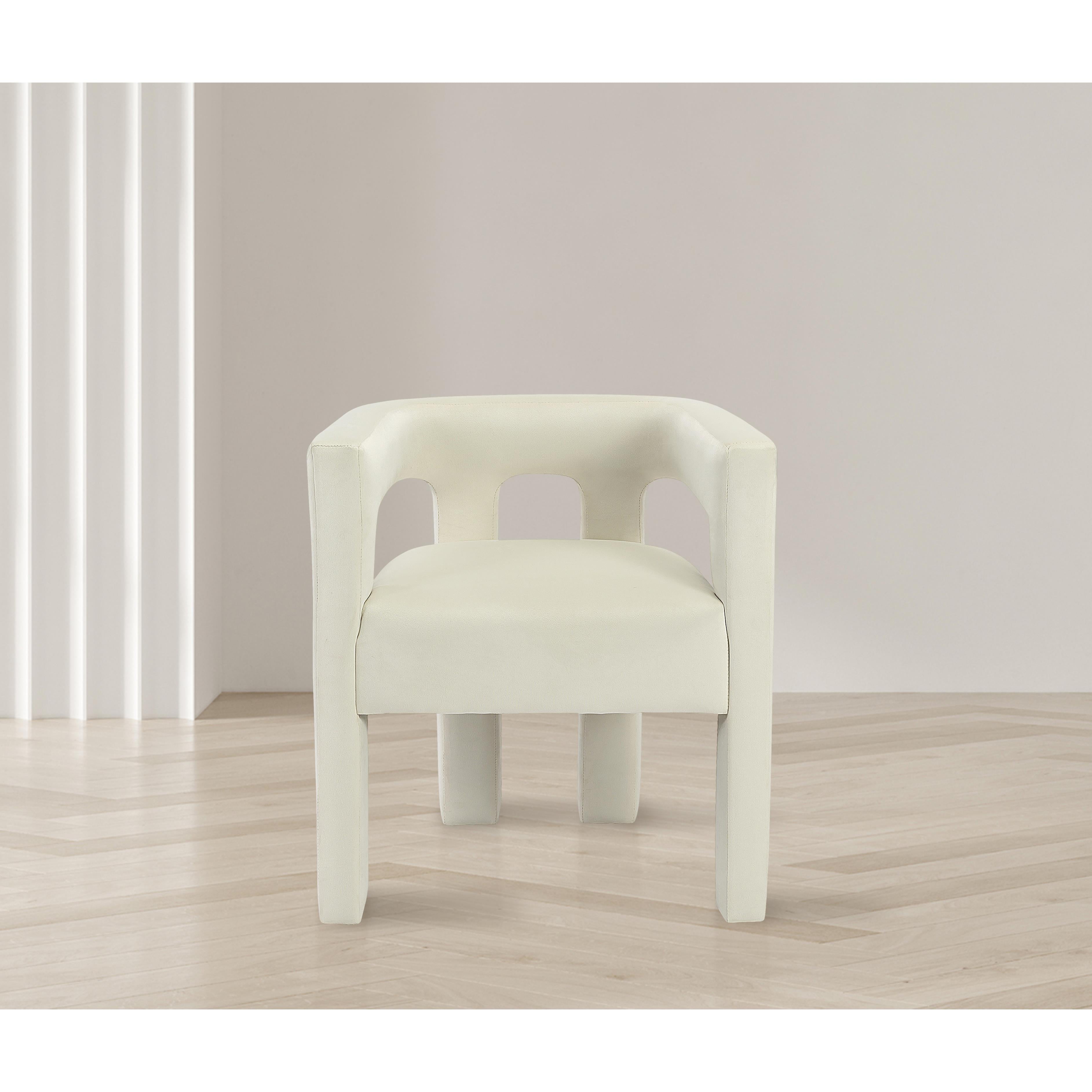 Meridian Athena Cream Velvet Dining Chair