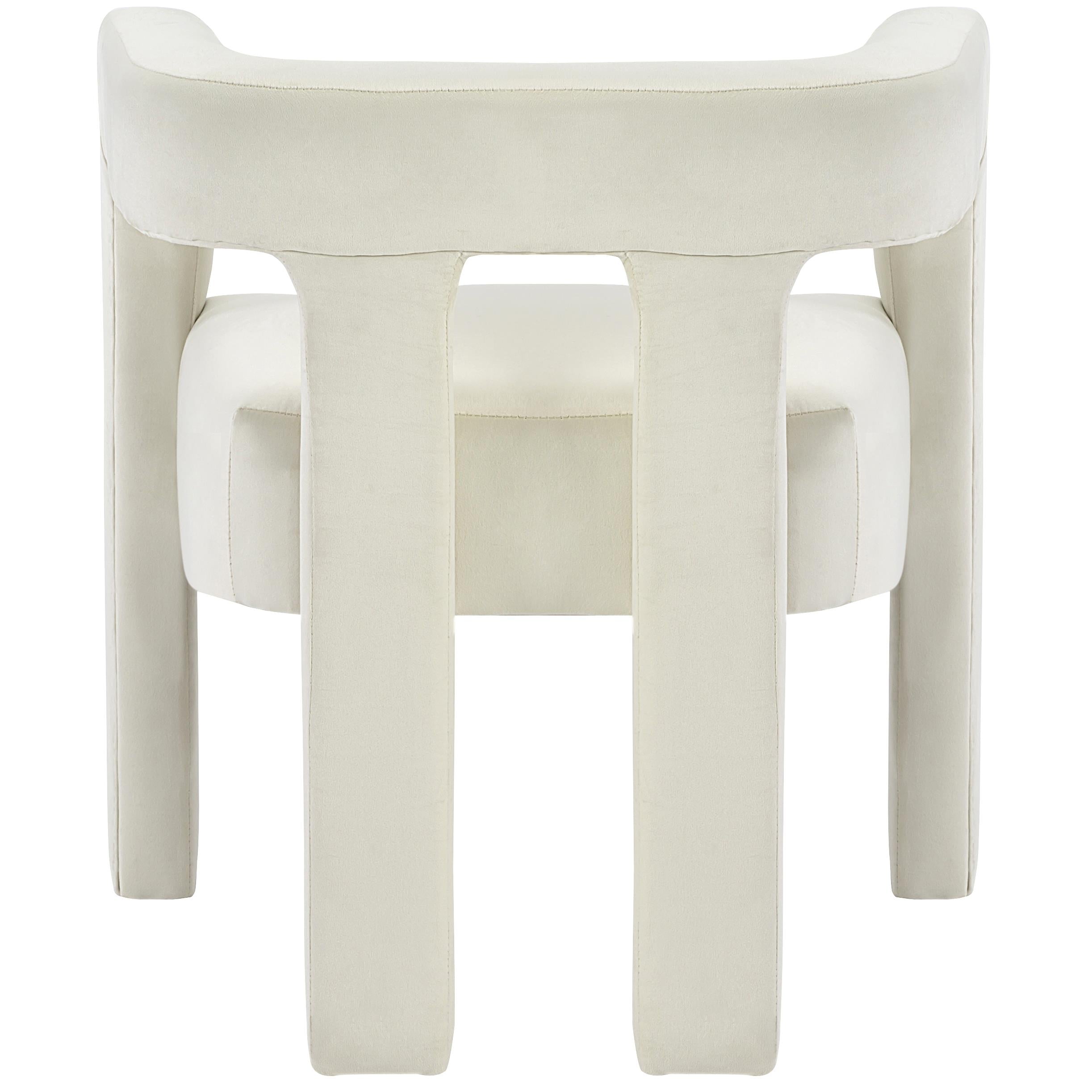 Meridian Athena Cream Velvet Dining Chair