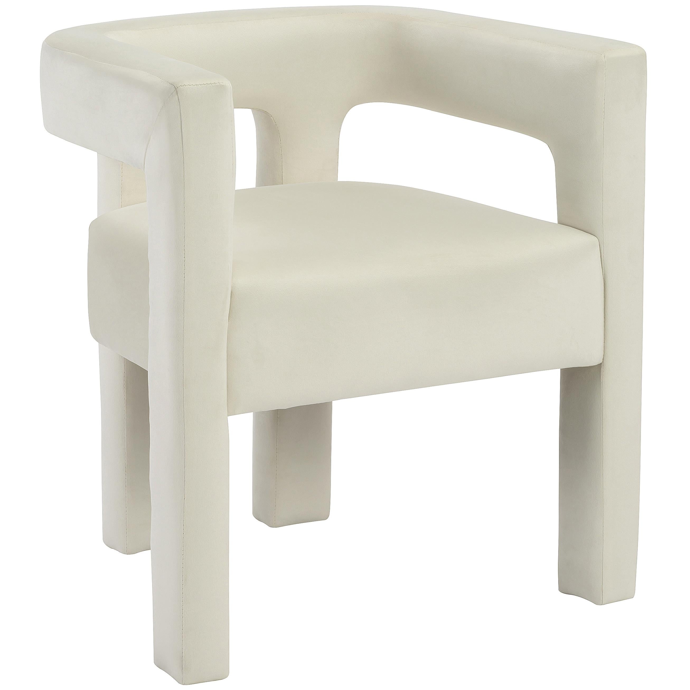 Meridian Athena Cream Velvet Dining Chair