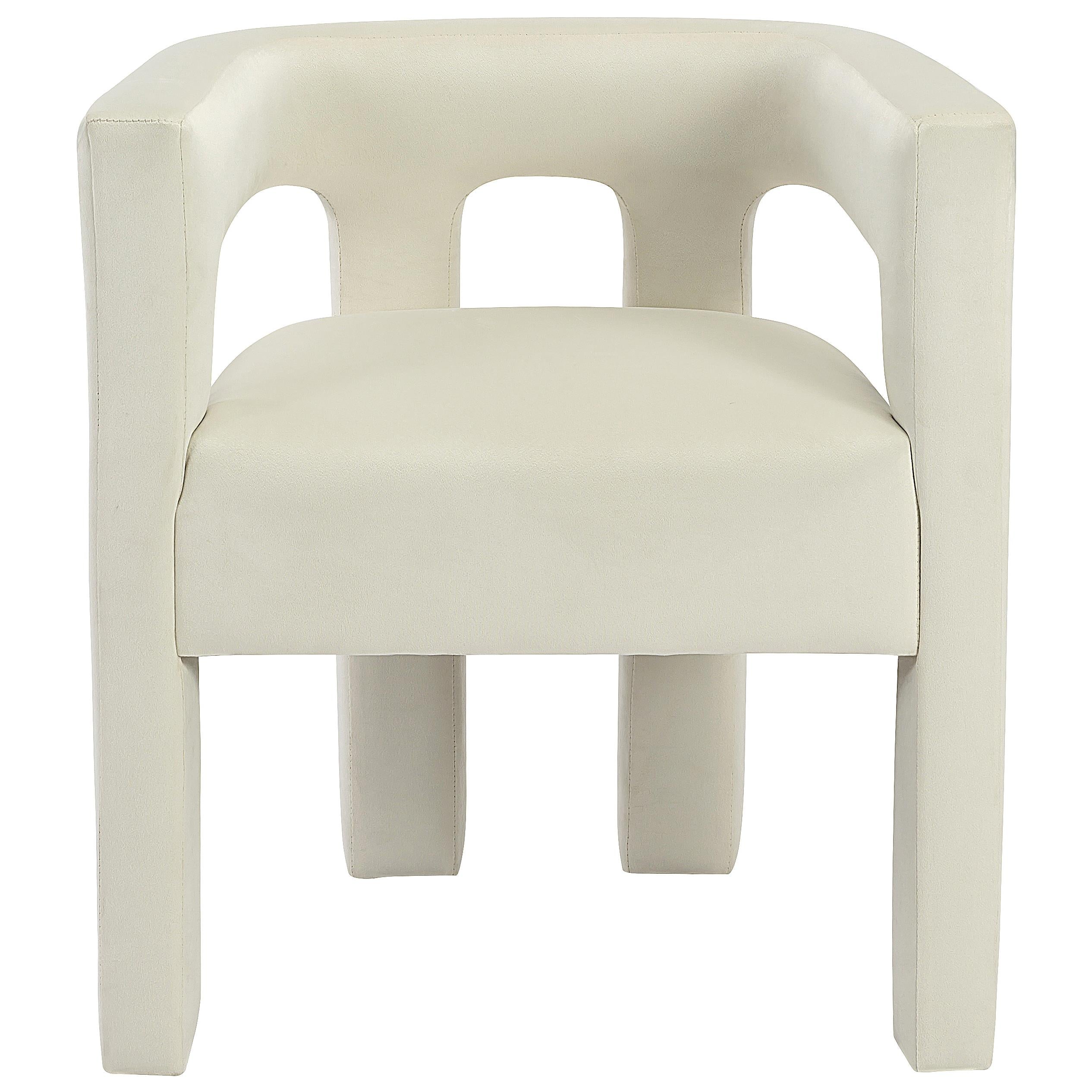 Meridian Athena Cream Velvet Dining Chair