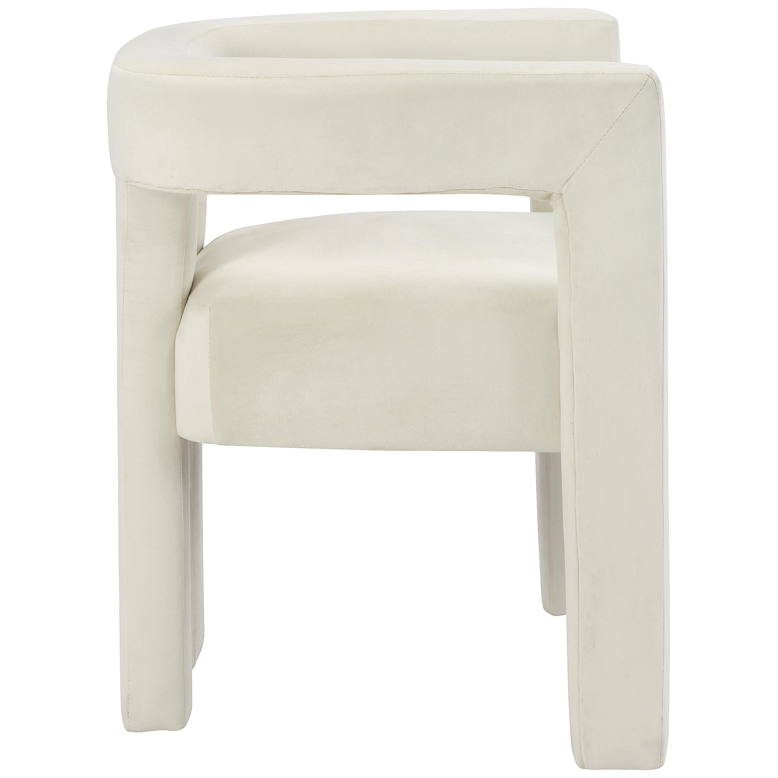 Meridian Athena Cream Velvet Dining Chair