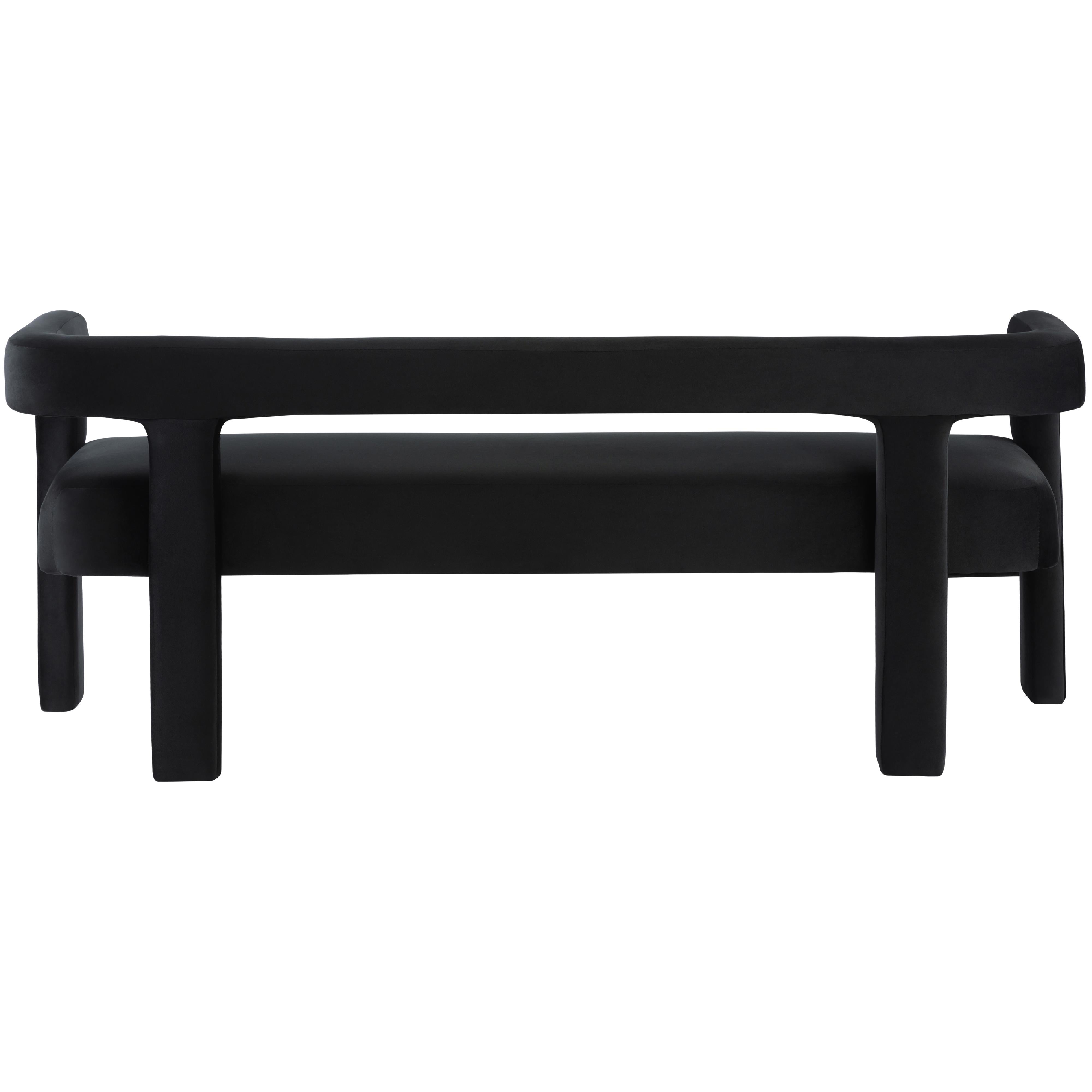 Meridian Athena Black Velvet Bench