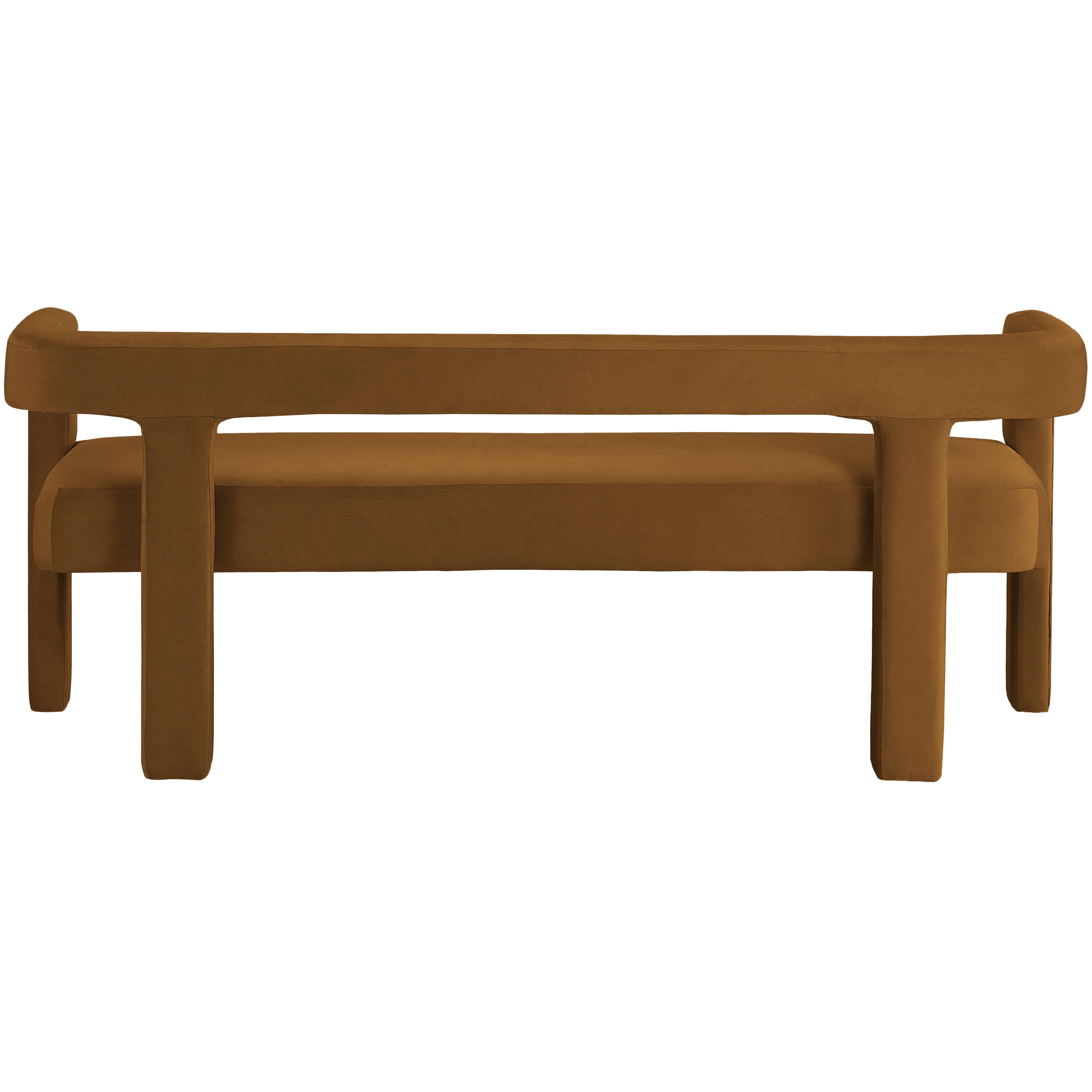 Meridian Athena Saddle Velvet Bench