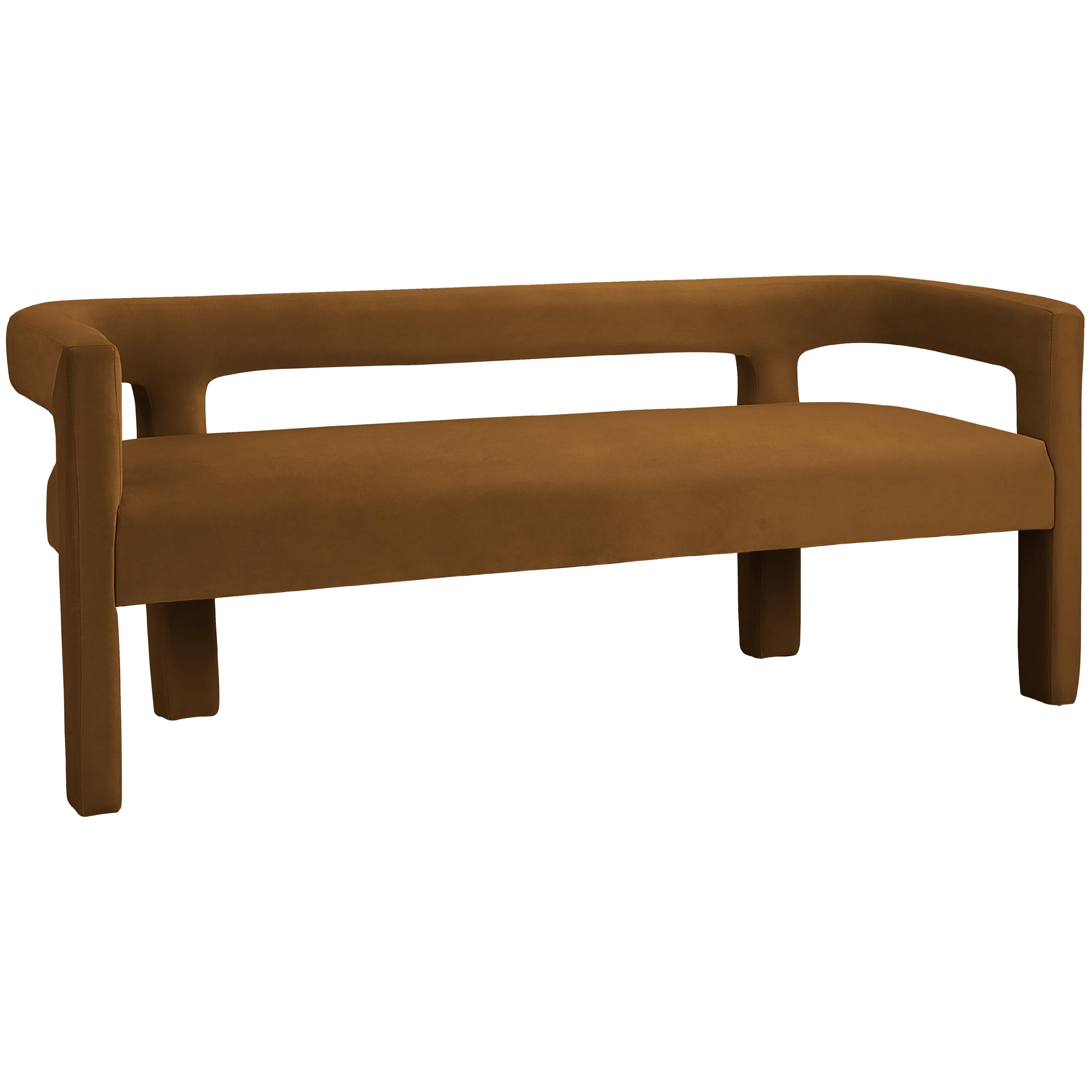 Meridian Athena Saddle Velvet Bench