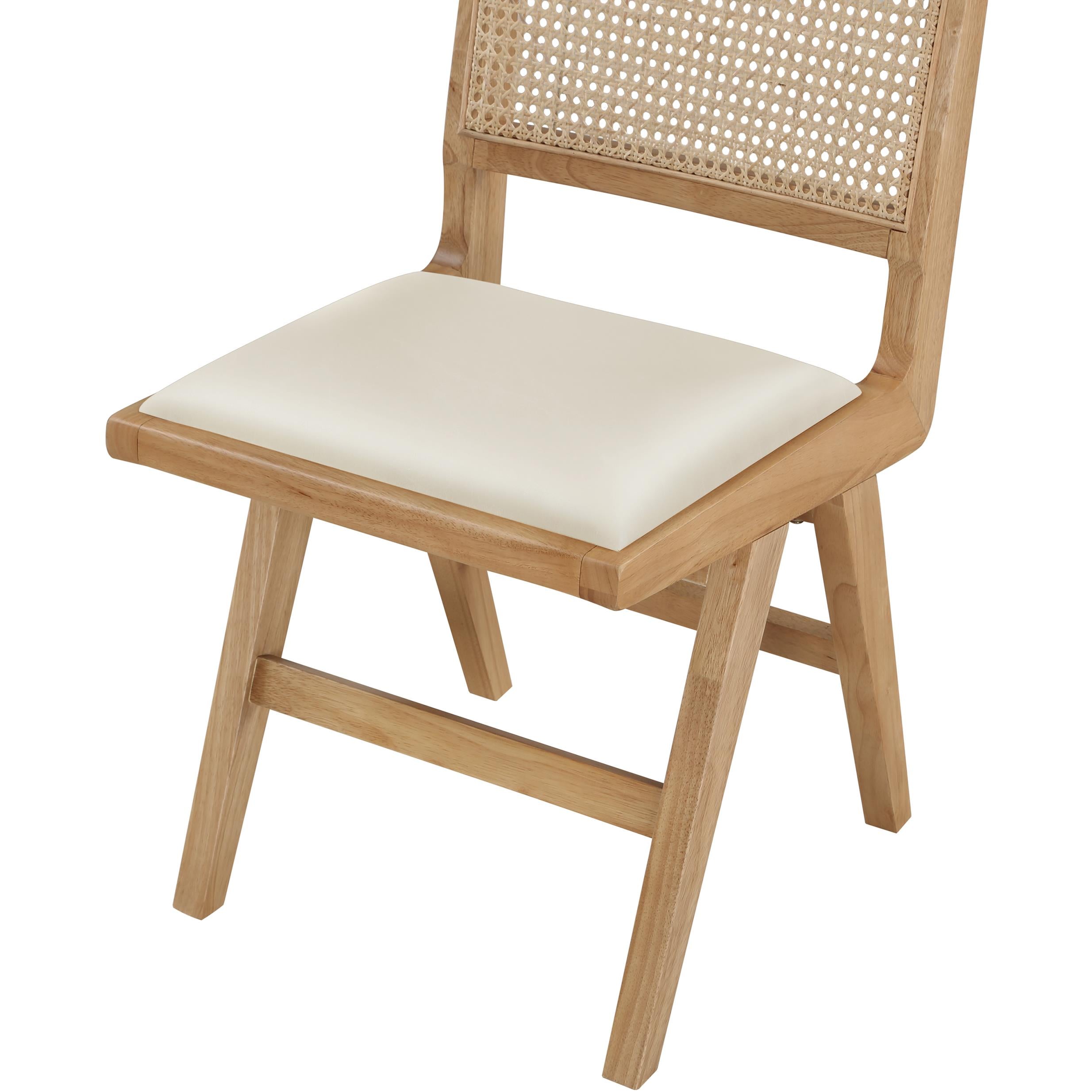 Meridian Abby Cream Vegan Leather Dining Side Chair