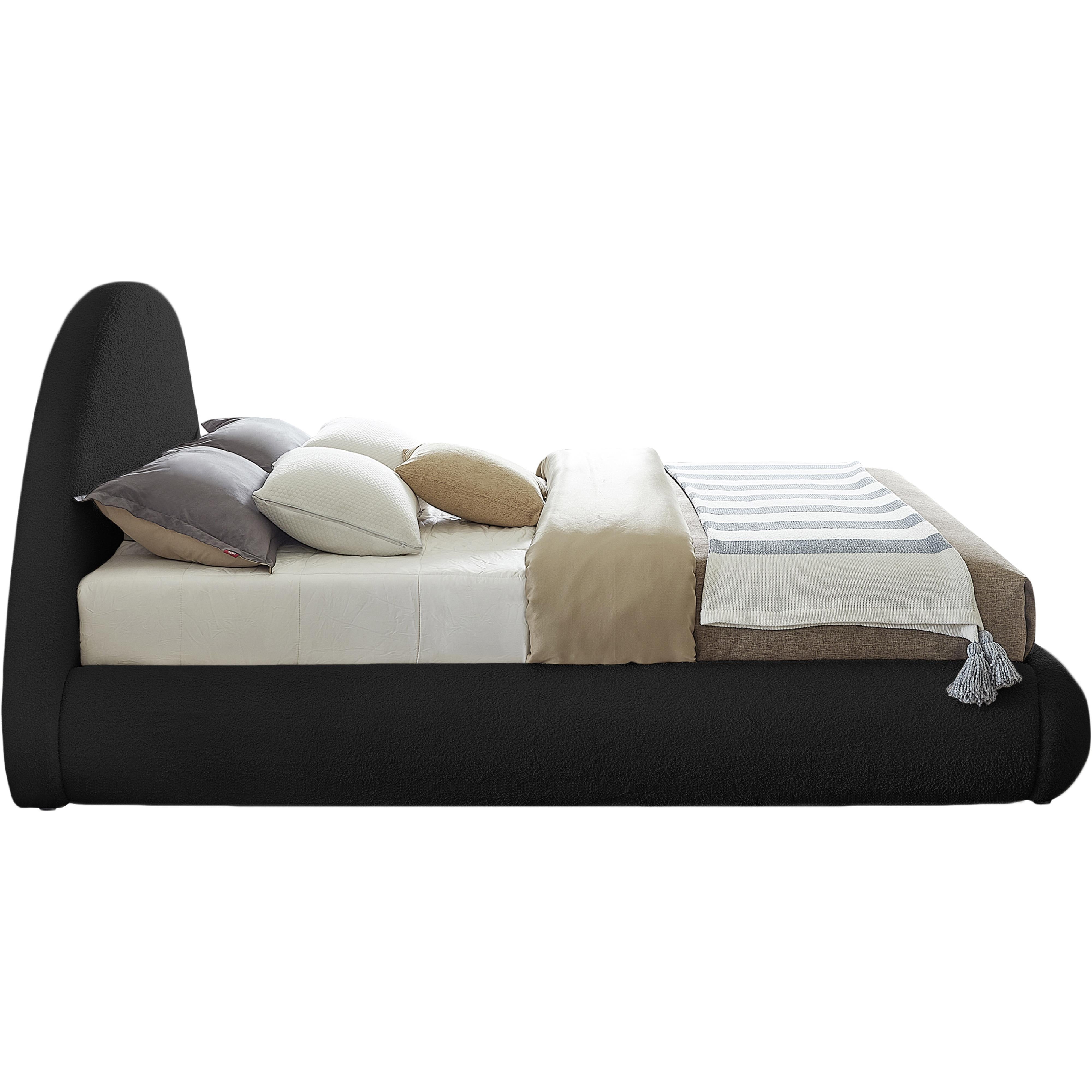 Meridian Rudy Black Teddy Fabric Full Bed