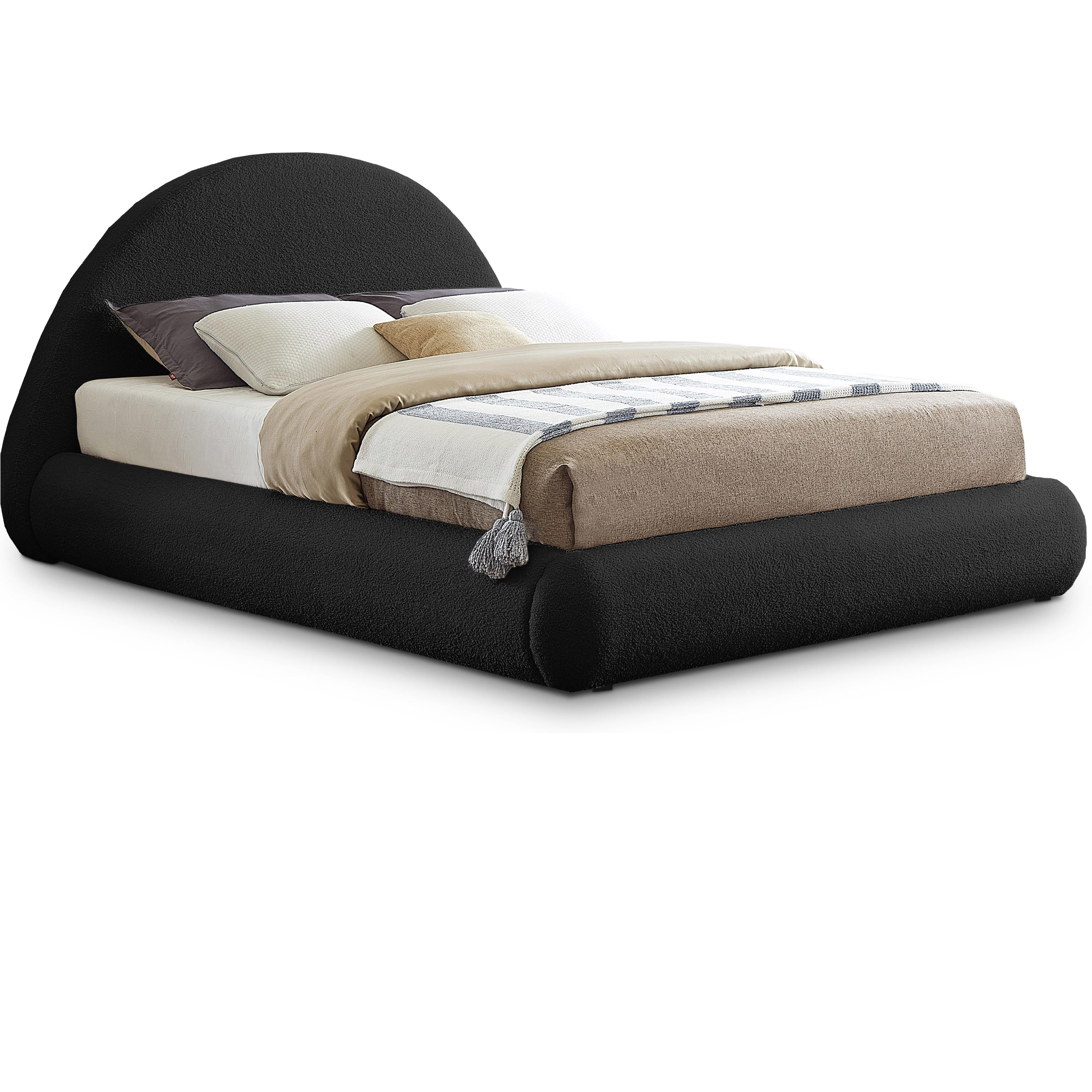 Meridian Rudy Black Teddy Fabric King Bed