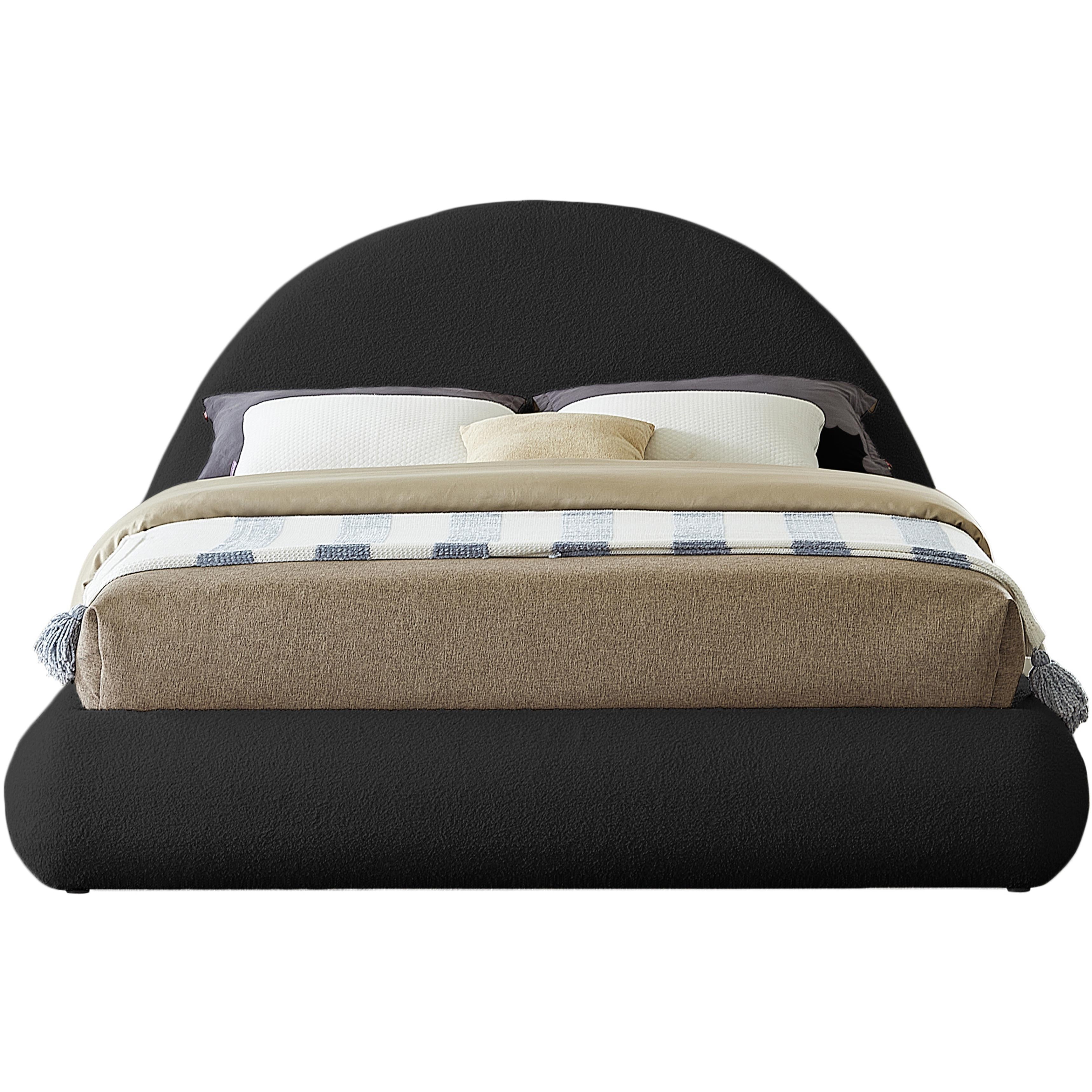 Meridian Rudy Black Teddy Fabric King Bed