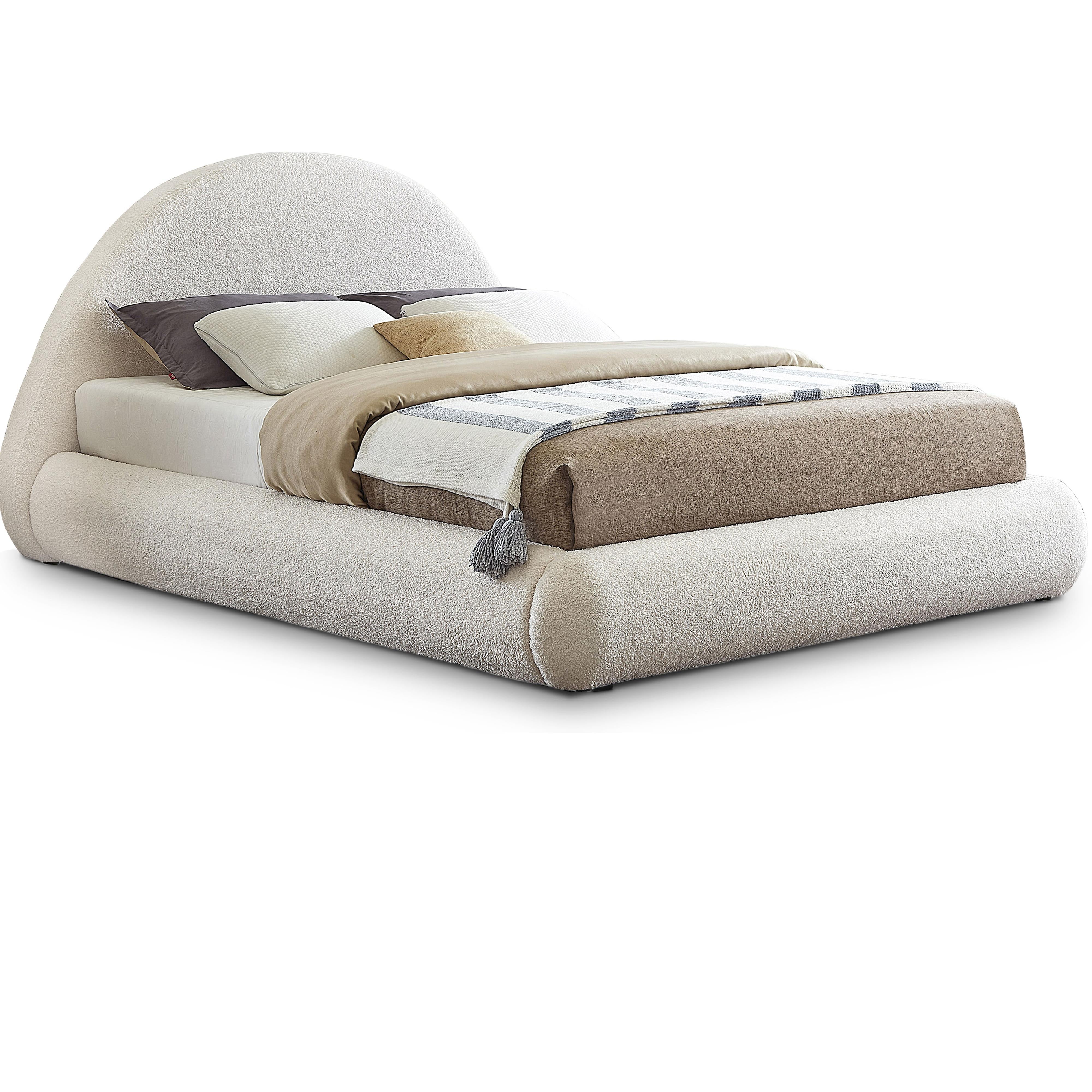 Meridian Rudy Cream Teddy Fabric Full Bed