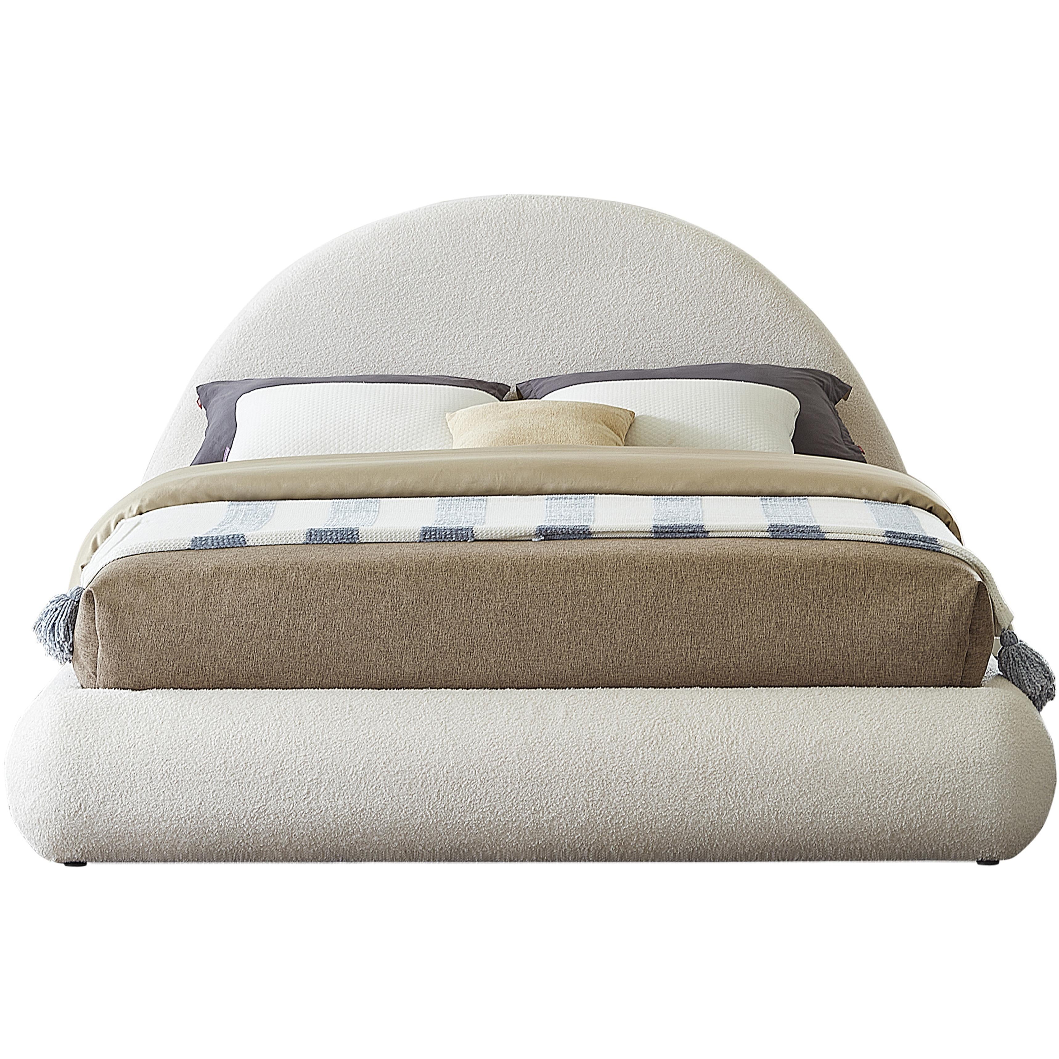 Meridian Rudy Cream Teddy Fabric Full Bed