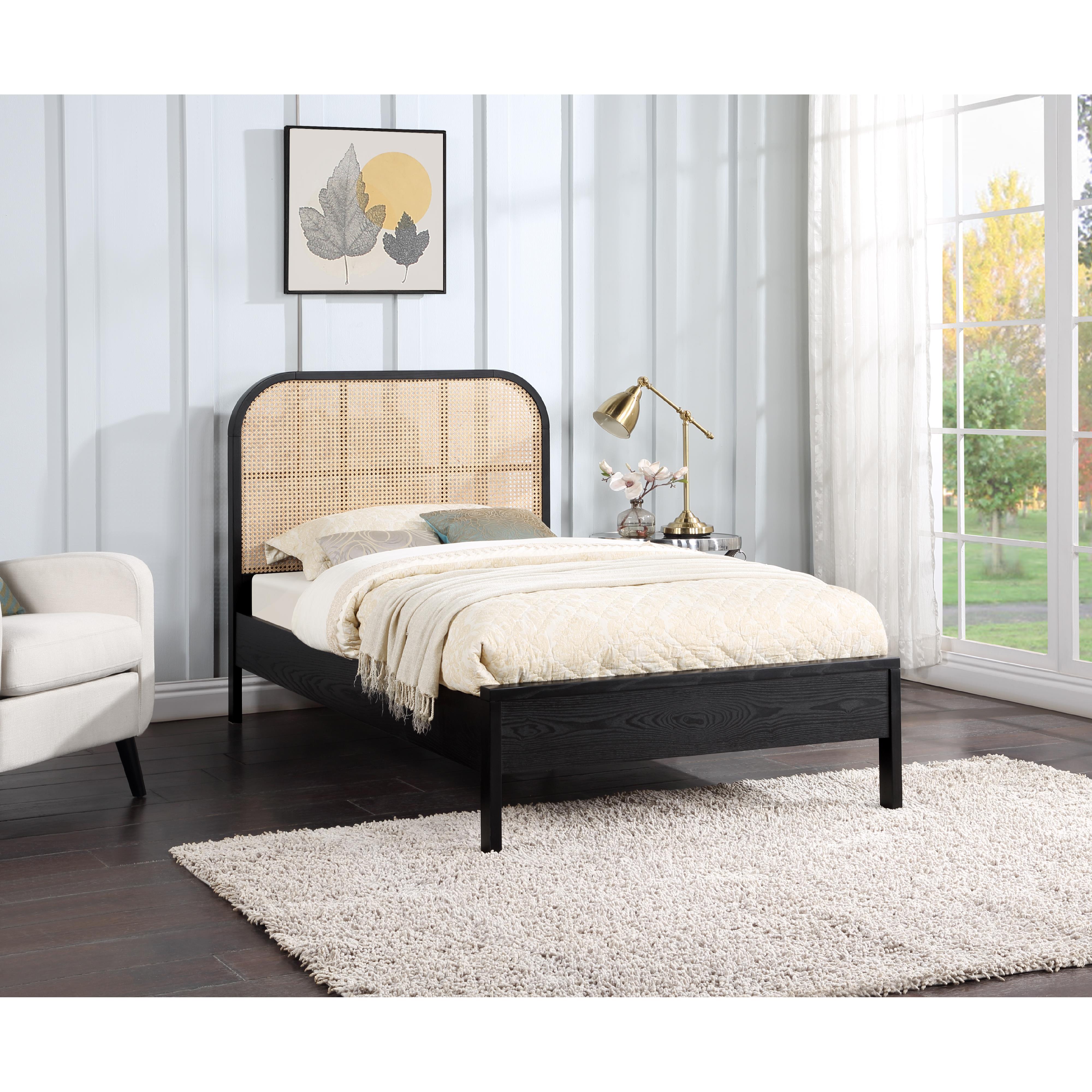 Meridian Siena Black Ash Wood Twin Bed (3 Boxes)