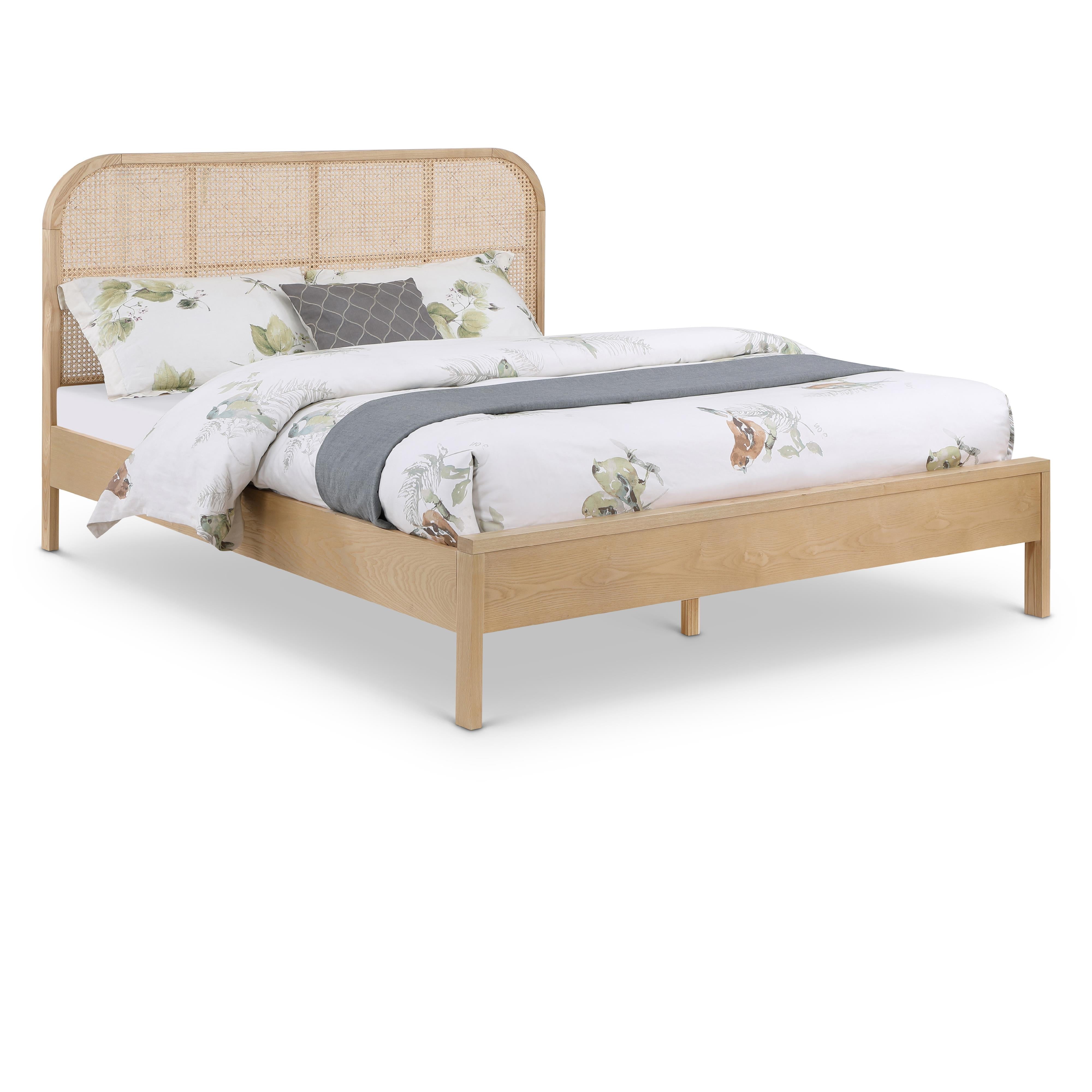 Meridian Siena Natural Ash Wood King Bed (3 Boxes)