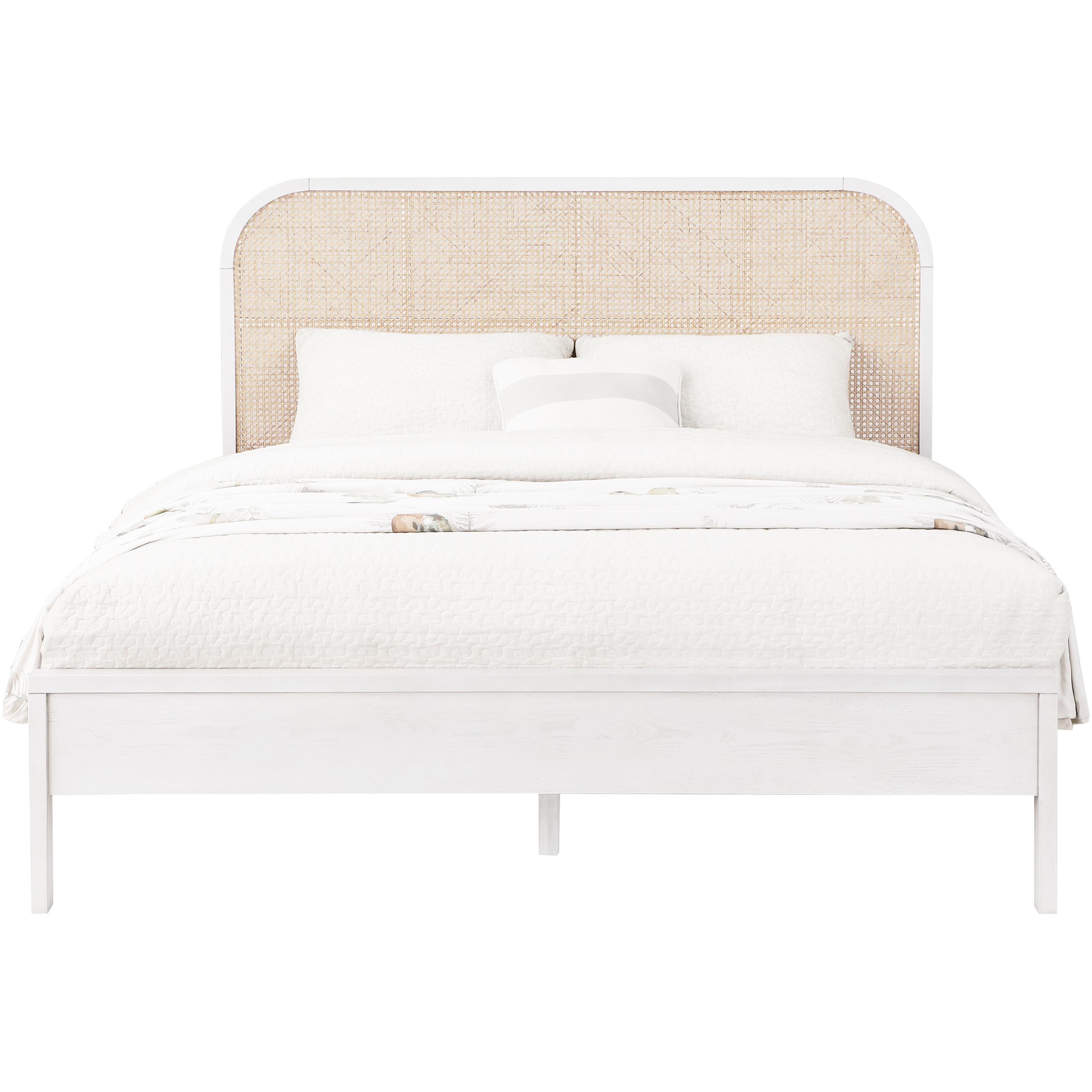 Meridian Siena White Ash Wood King Bed (3 Boxes)