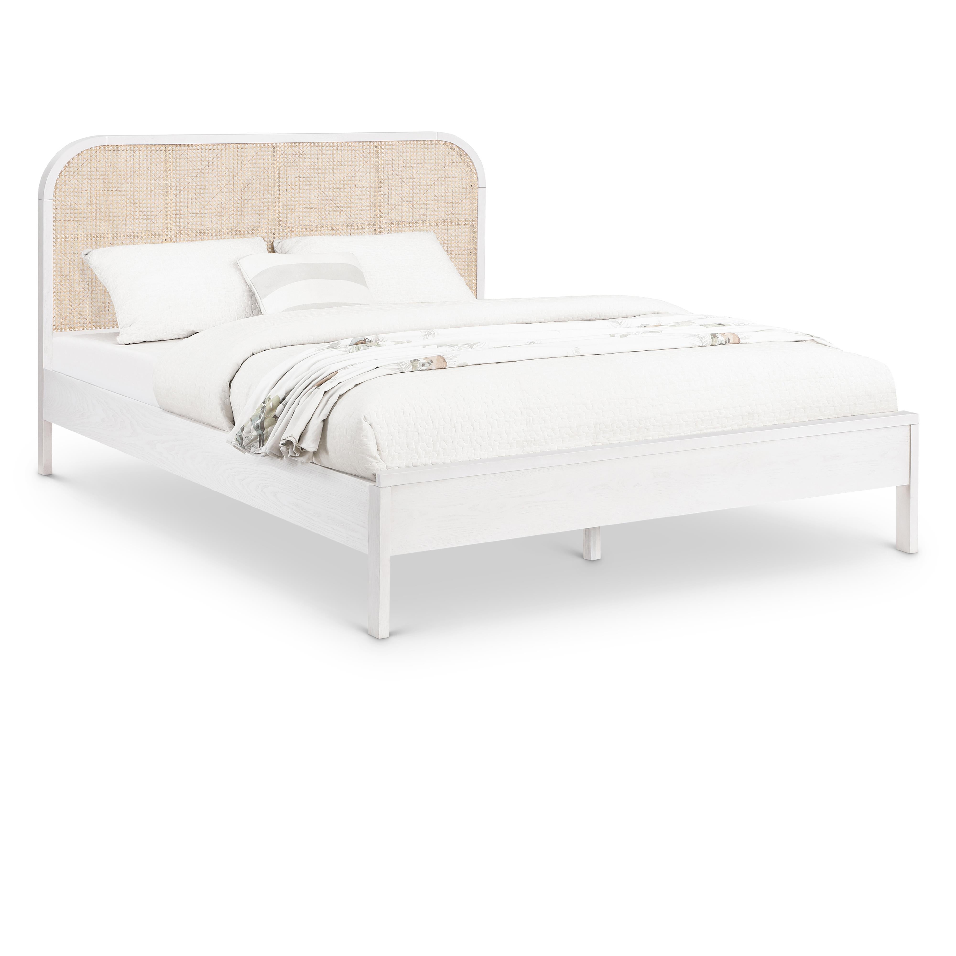 Meridian Siena White Ash Wood Queen Bed (3 Boxes)