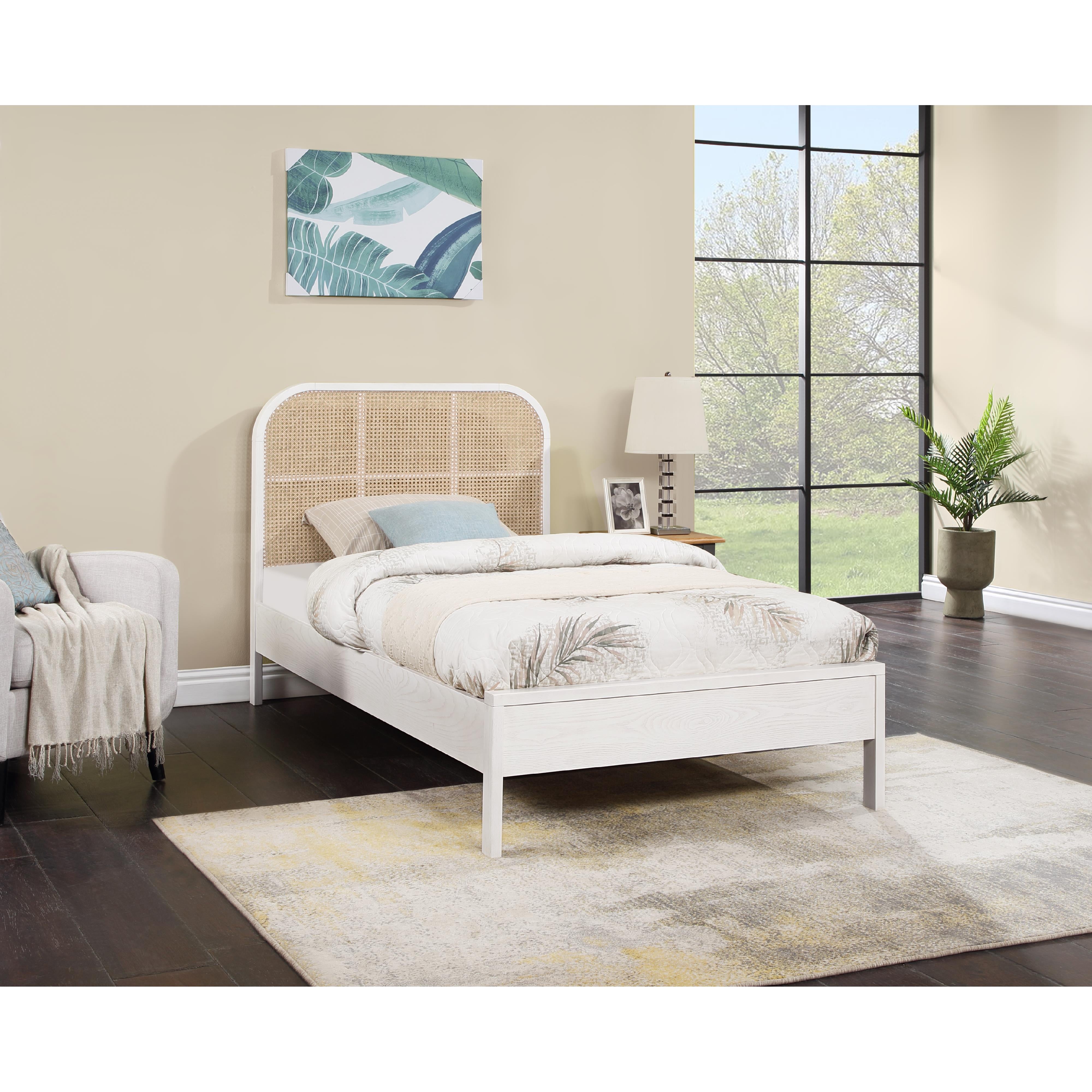 Meridian Siena White Ash Wood Twin Bed (3 Boxes)