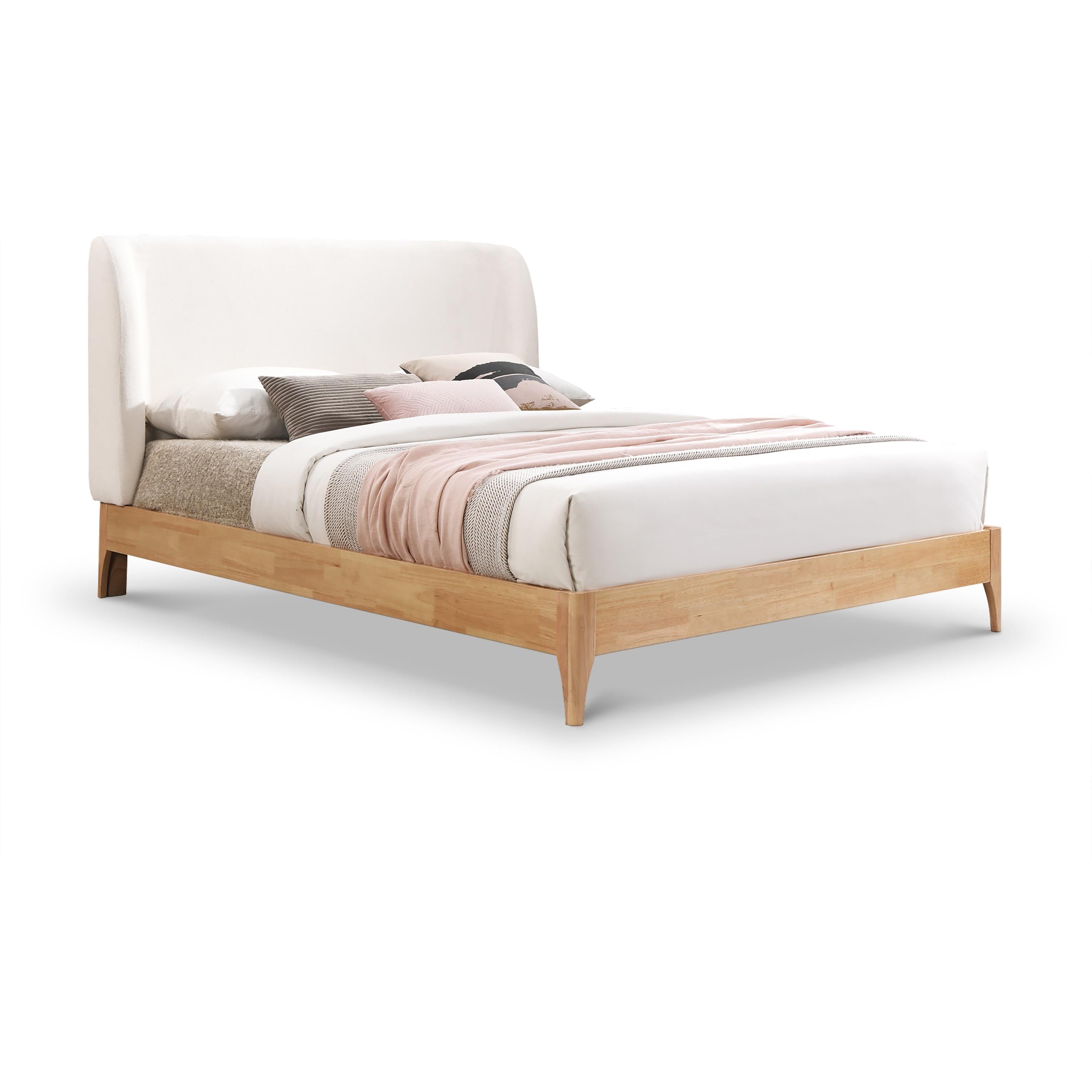 Meridian Ventura Cream Polyester Fabric King Bed