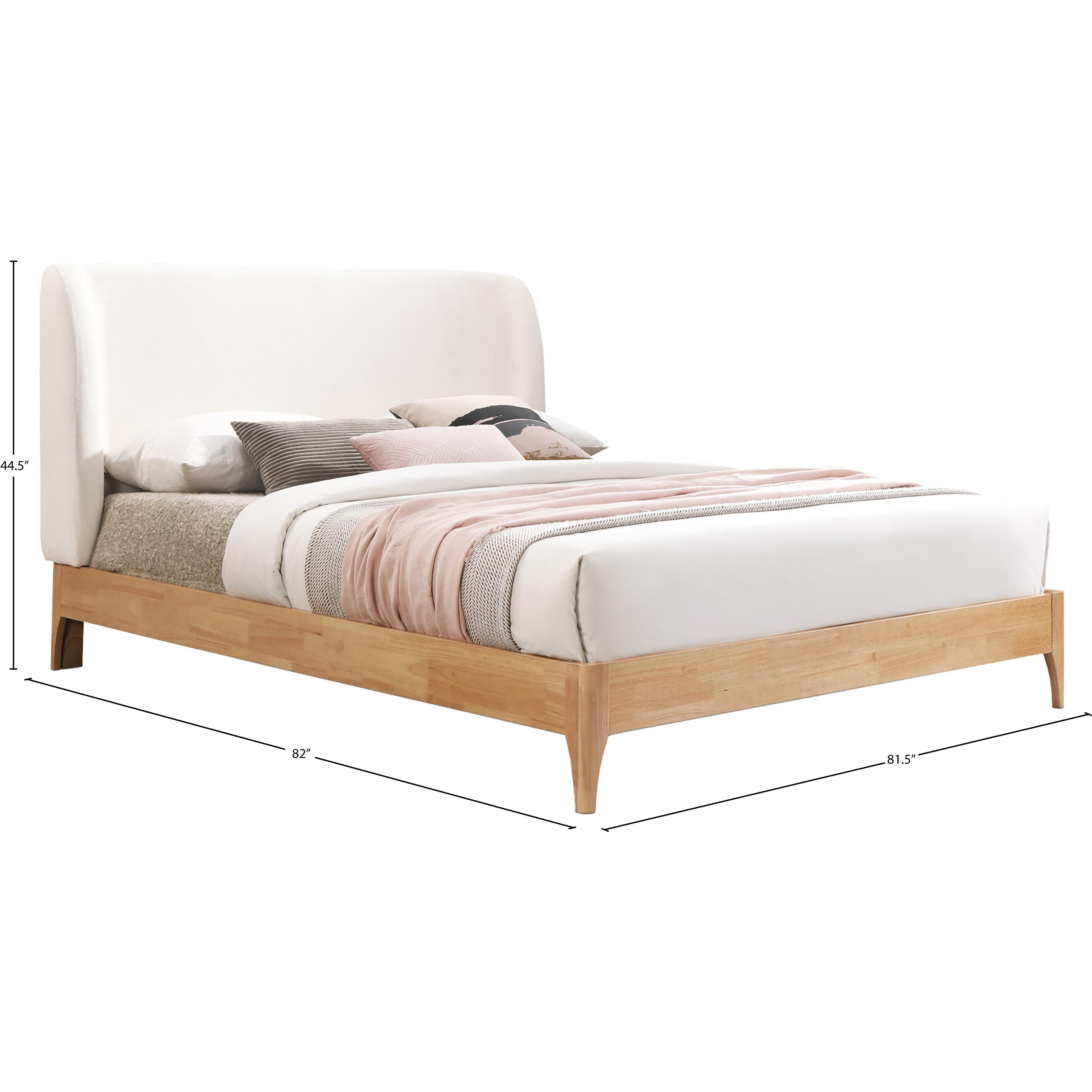 Meridian Ventura Cream Polyester Fabric King Bed