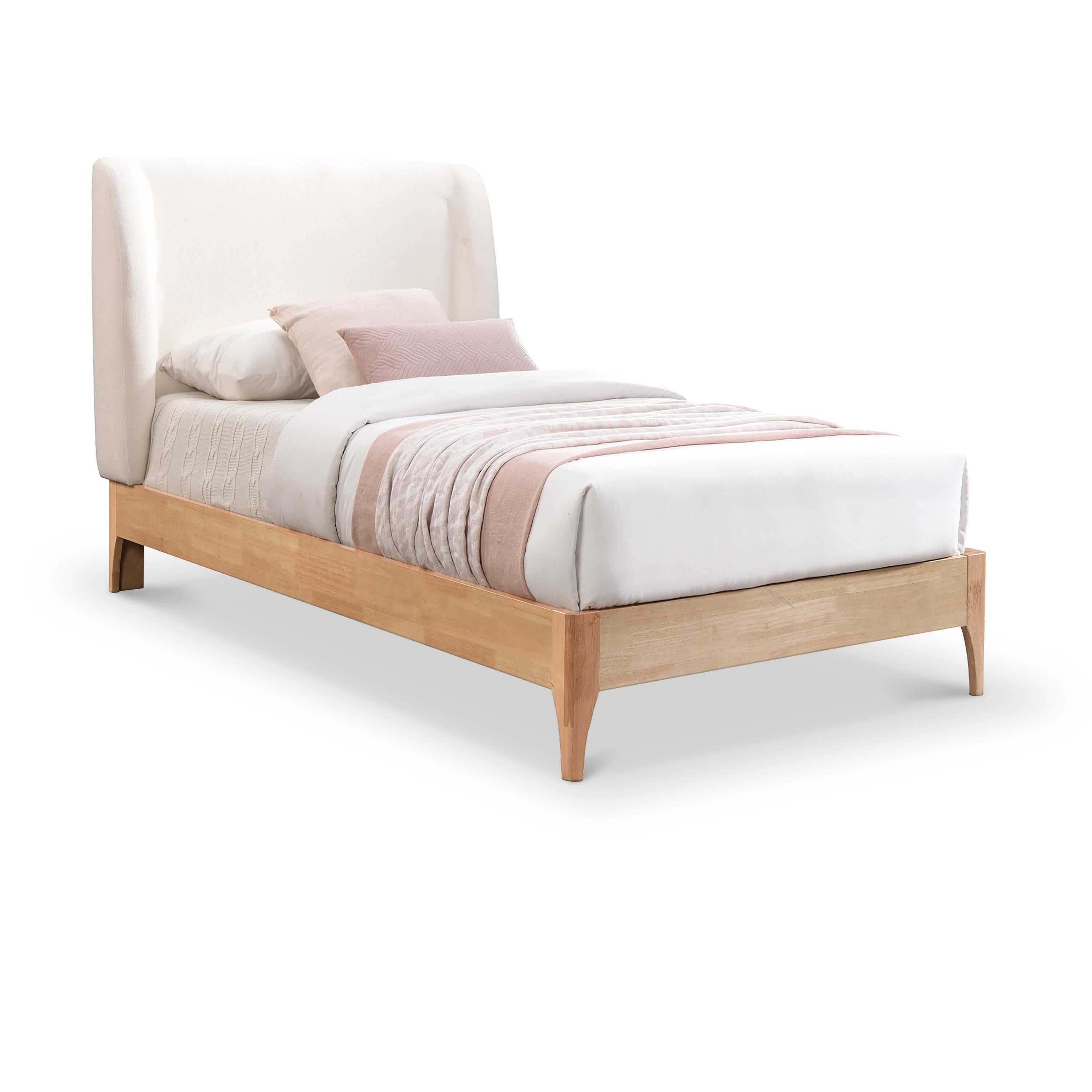 Meridian Ventura Cream Polyester Fabric Twin Bed