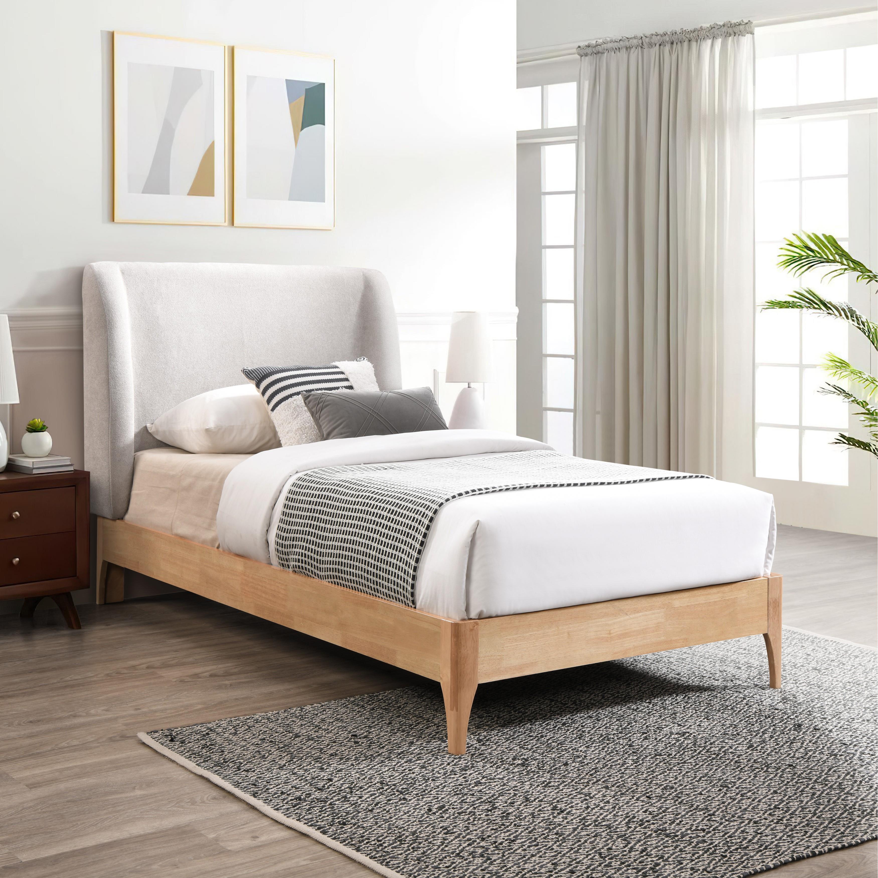 Meridian Ventura Grey Polyester Fabric Twin Bed