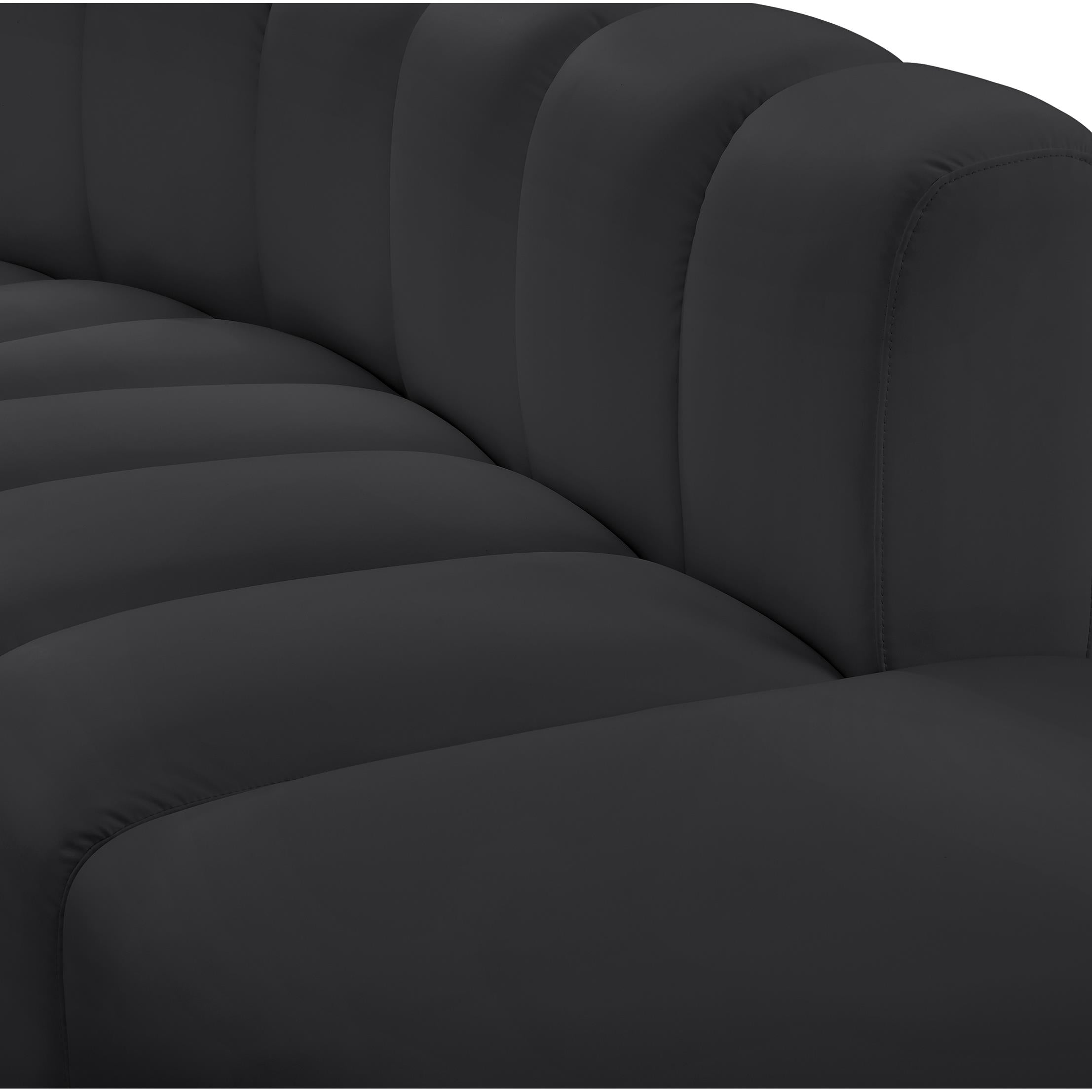 Meridian Arc Black Vegan Leather Curved Corner