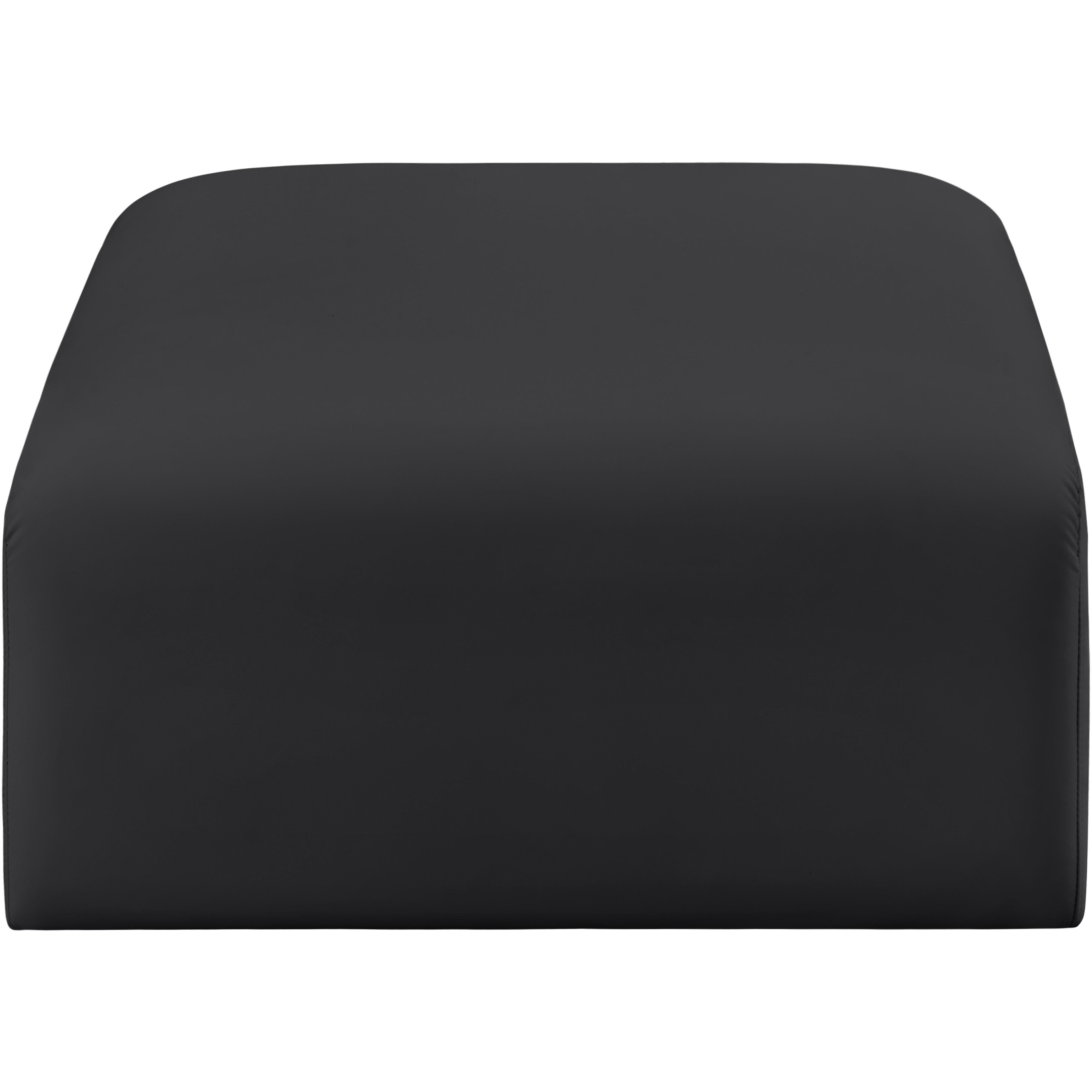 Meridian Arc Black Vegan Leather Ottoman