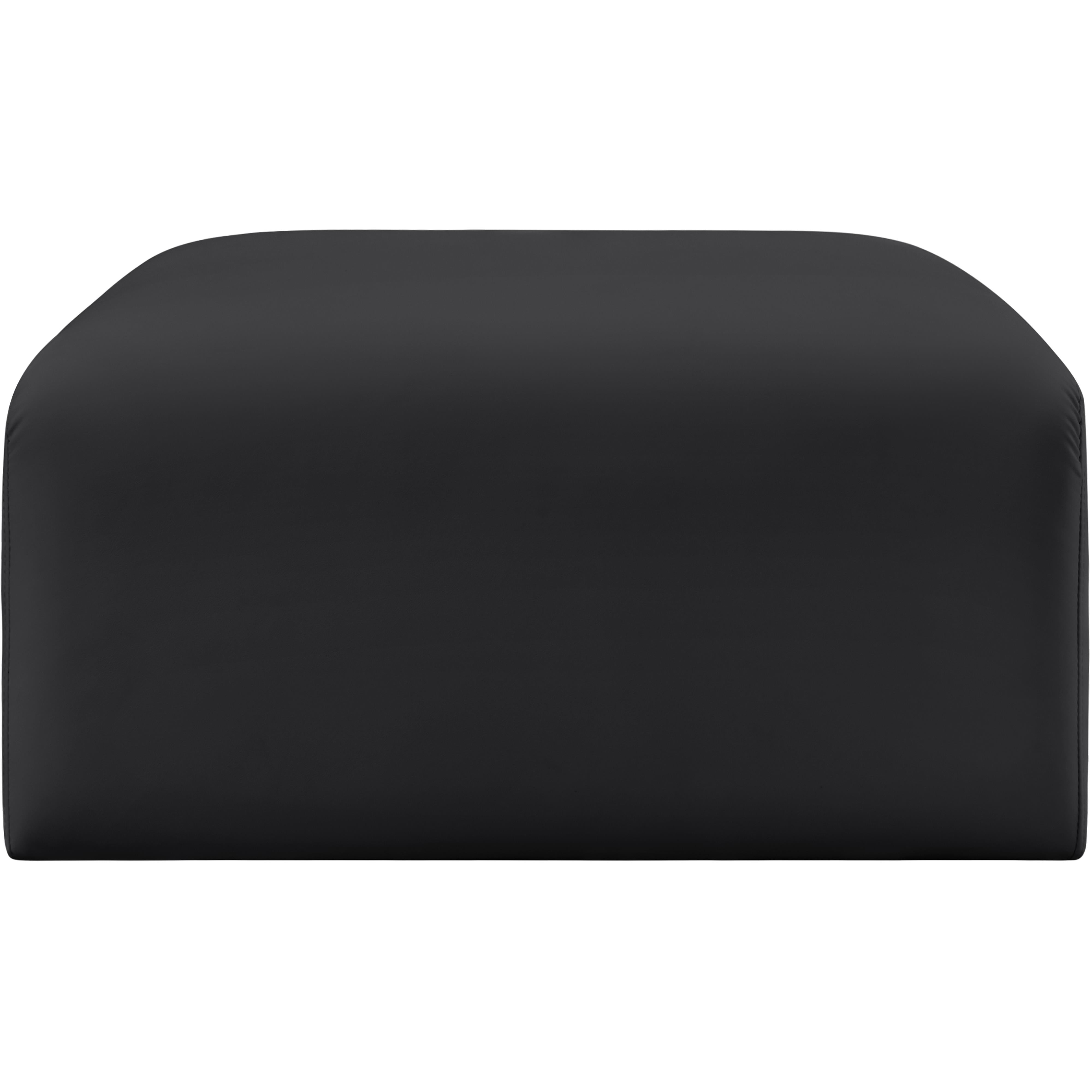 Meridian Arc Black Vegan Leather Ottoman