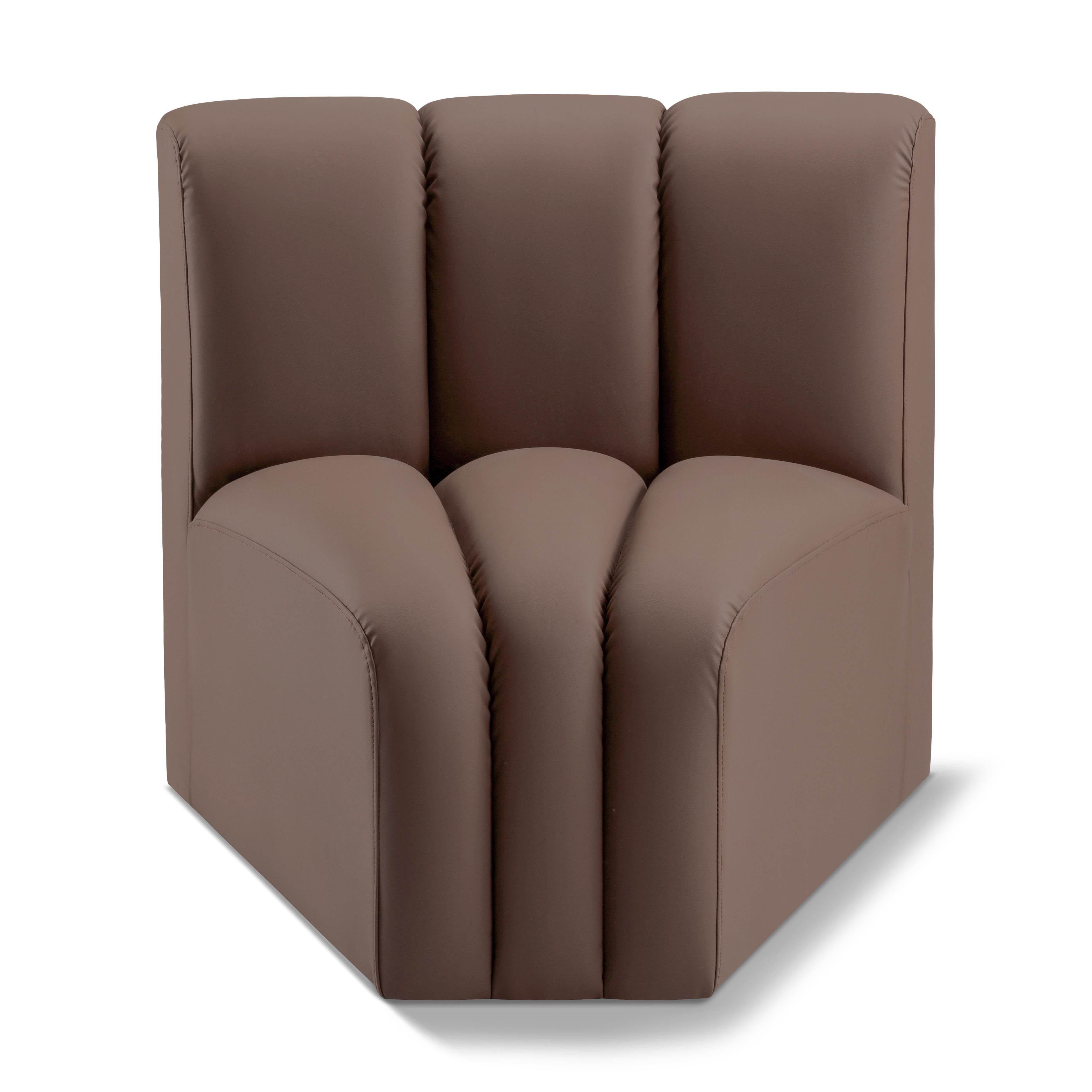 Meridian Arc Brown Vegan Leather Curved Corner