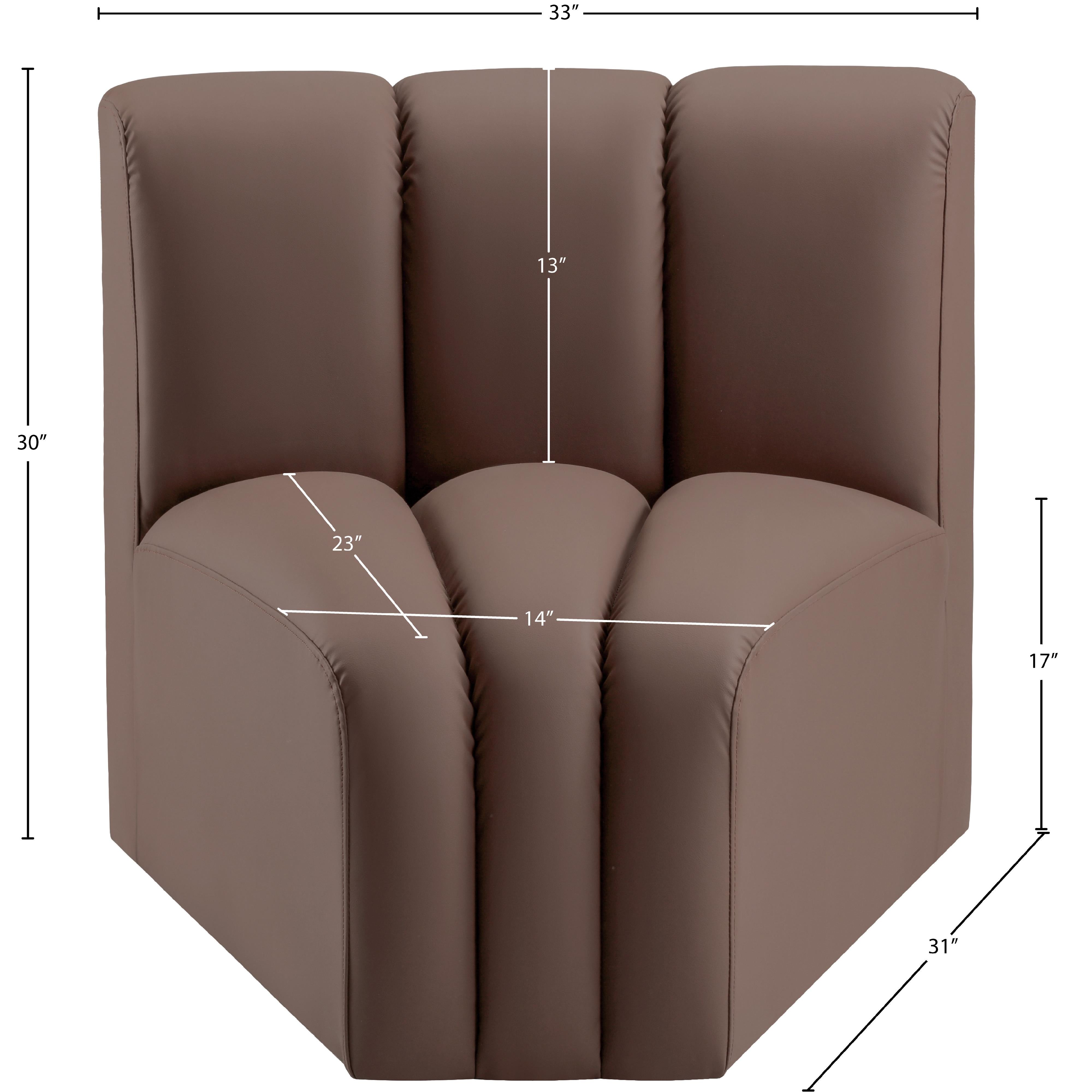 Meridian Arc Brown Vegan Leather Curved Corner