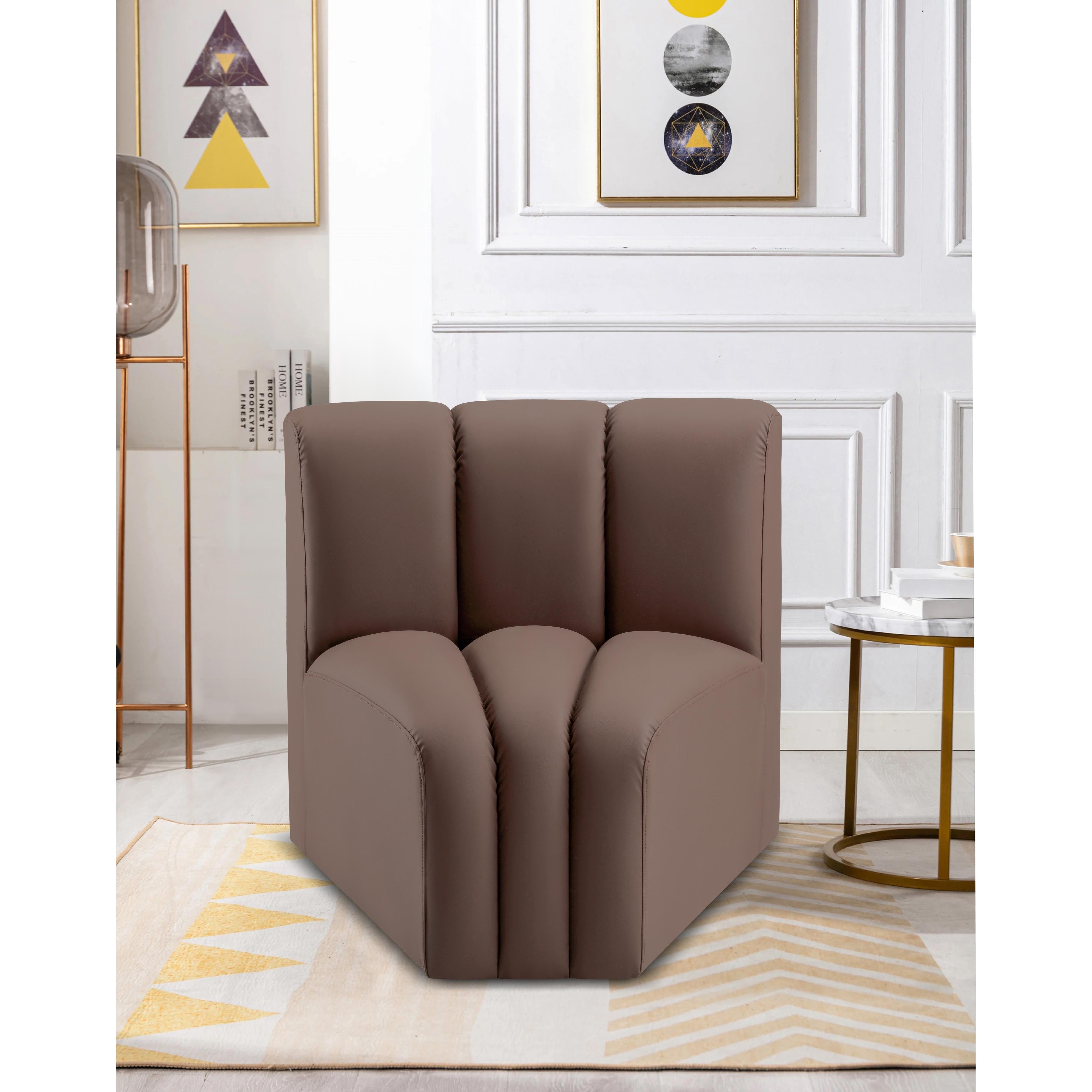 Meridian Arc Brown Vegan Leather Curved Corner