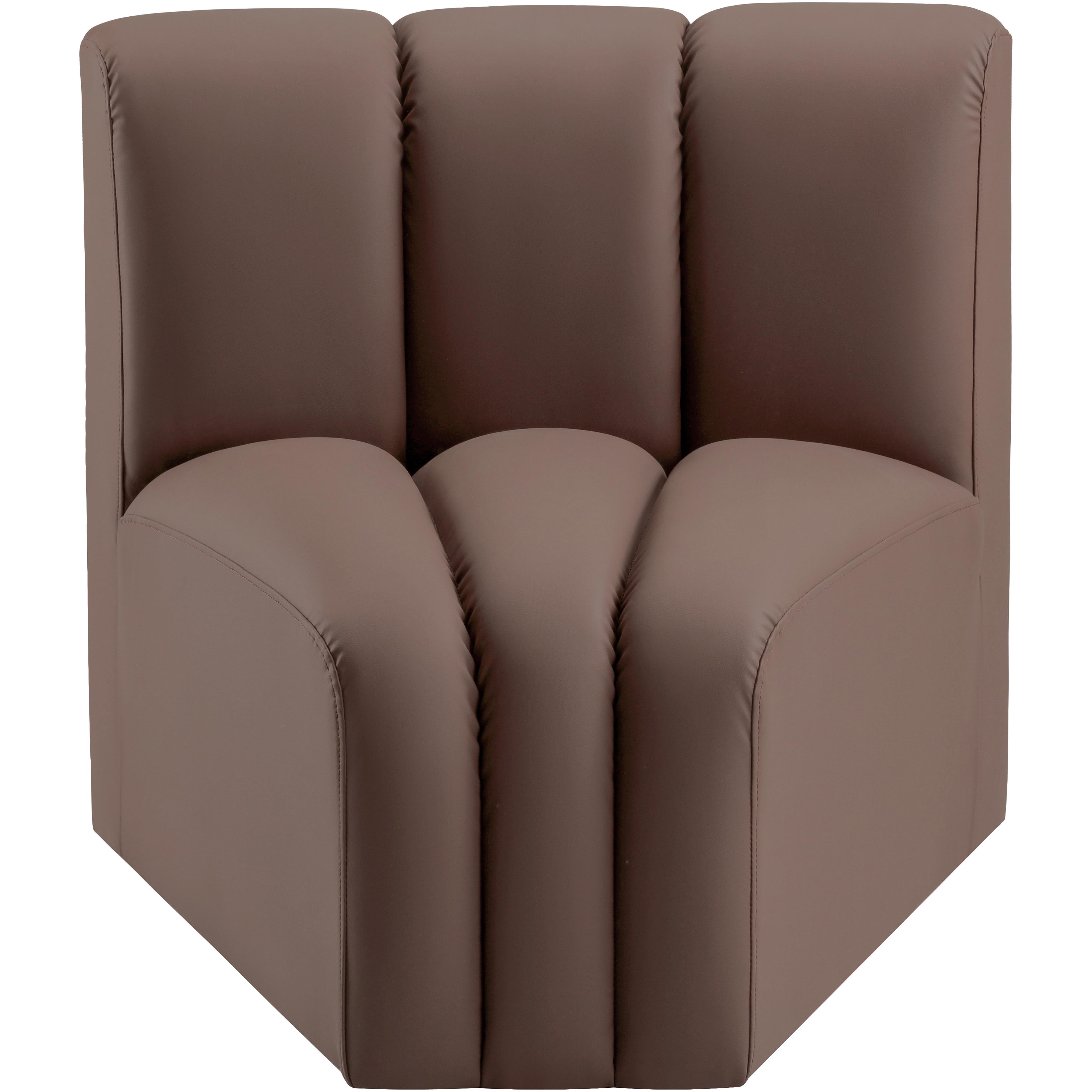 Meridian Arc Brown Vegan Leather Curved Corner