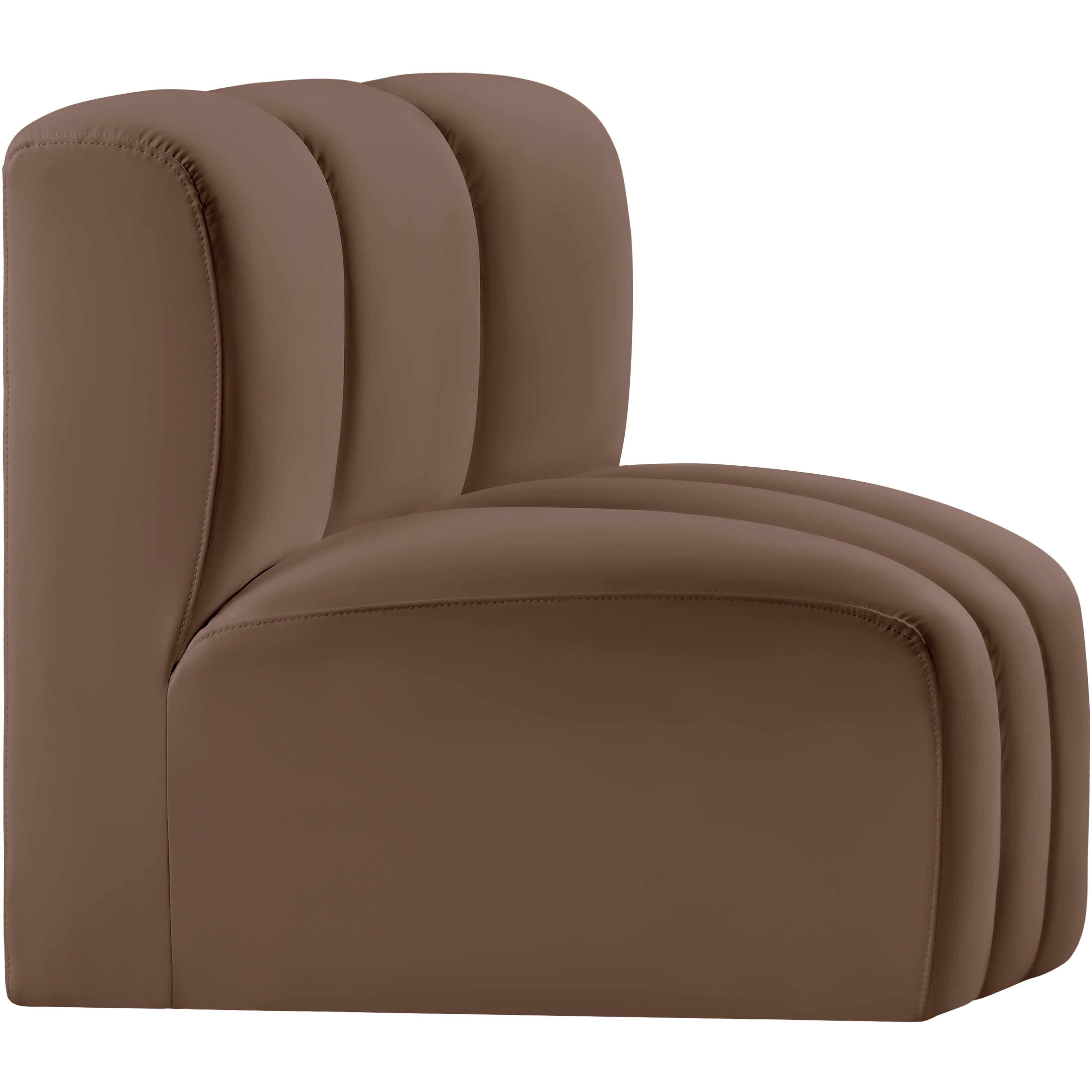 Meridian Arc Brown Vegan Leather Curved Corner