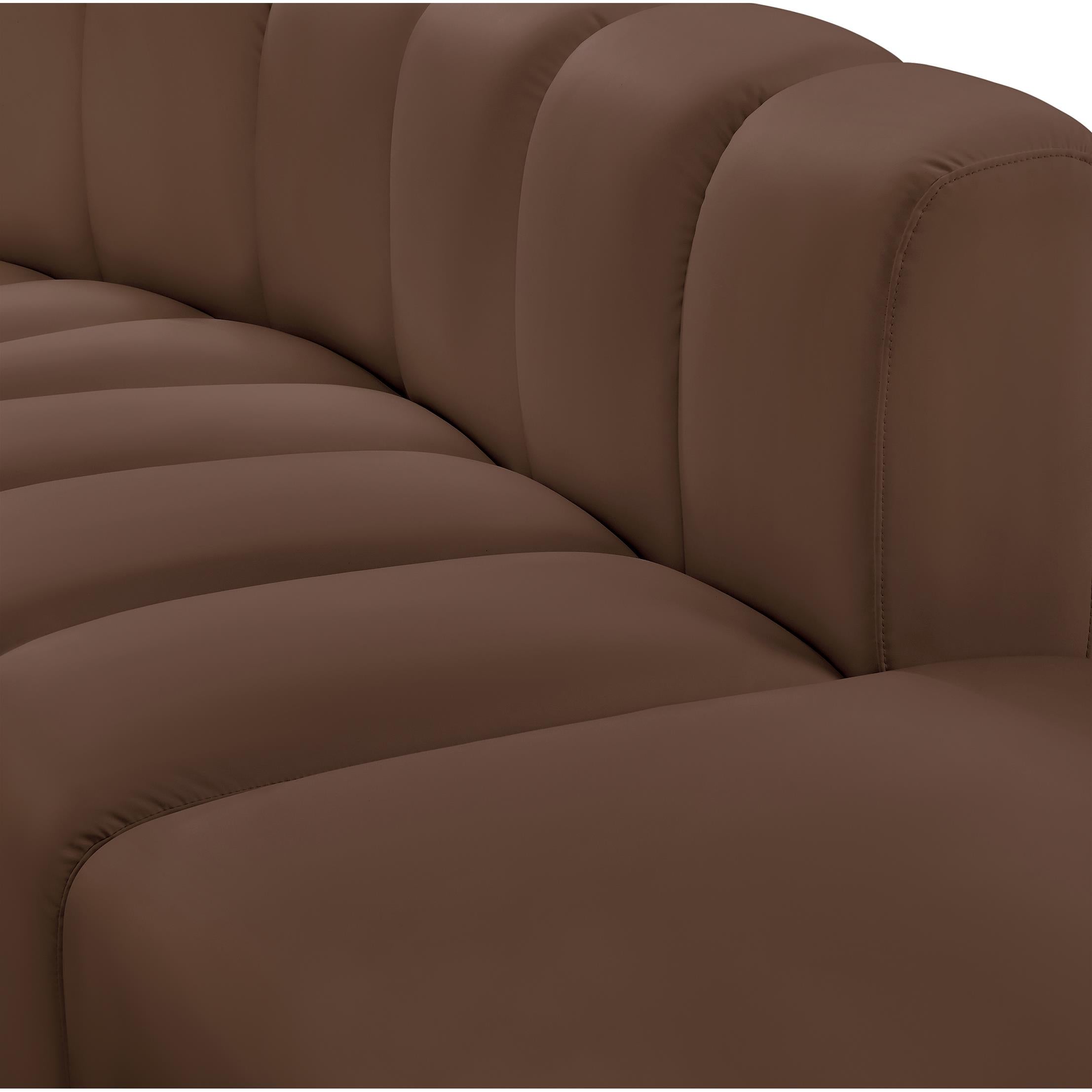 Meridian Arc Brown Vegan Leather Curved Corner