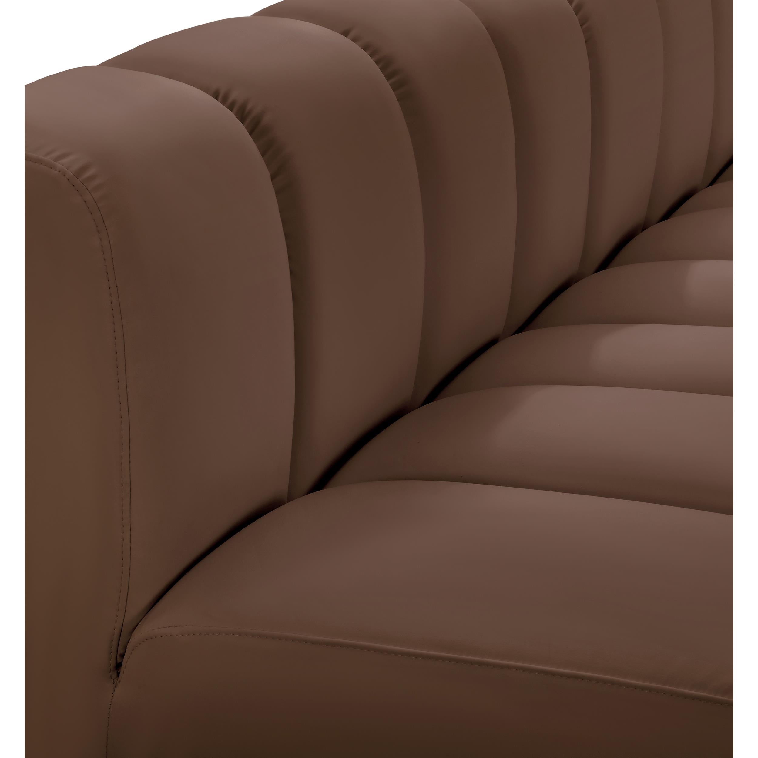 Meridian Arc Brown Vegan Leather Curved Corner