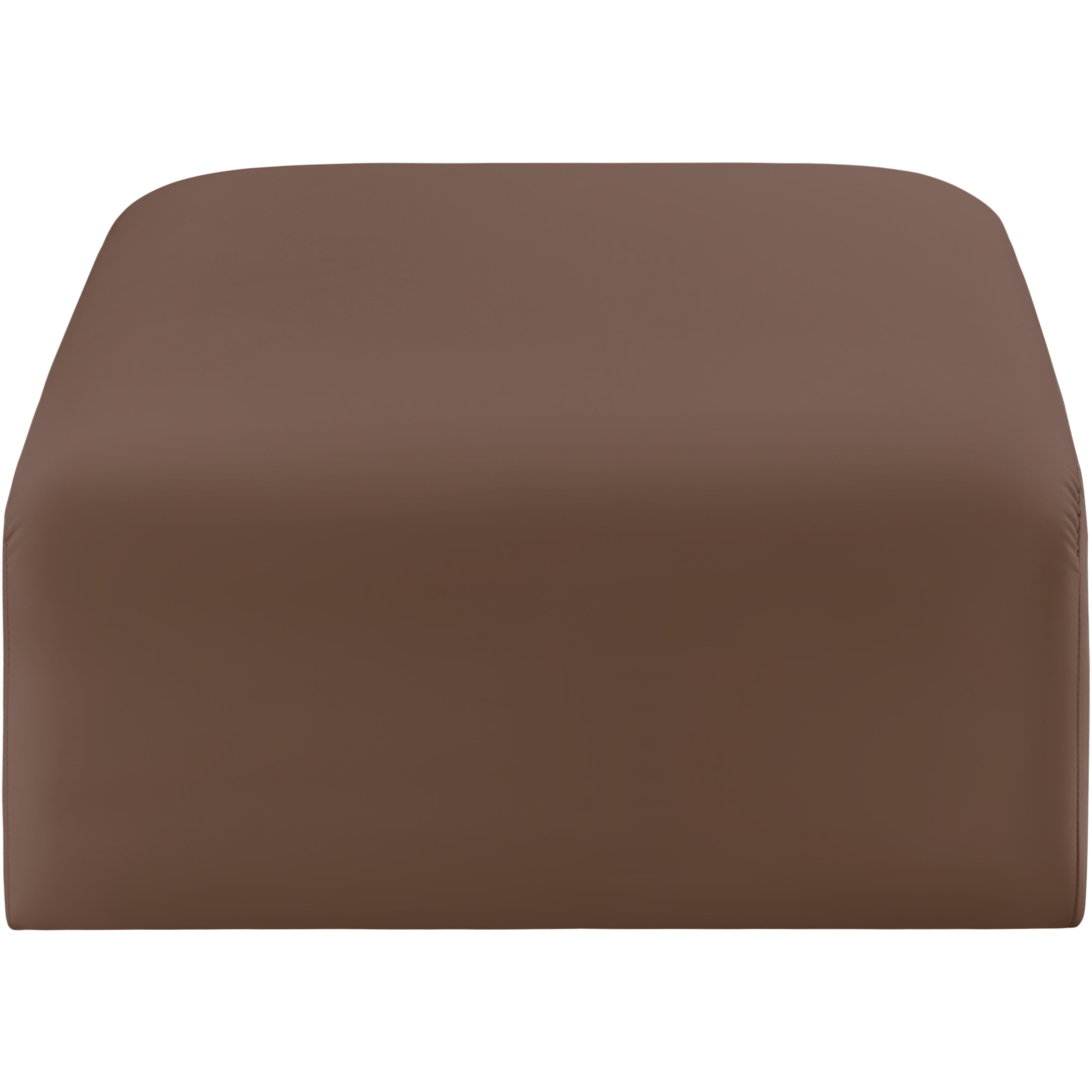 Meridian Arc Brown Vegan Leather Ottoman