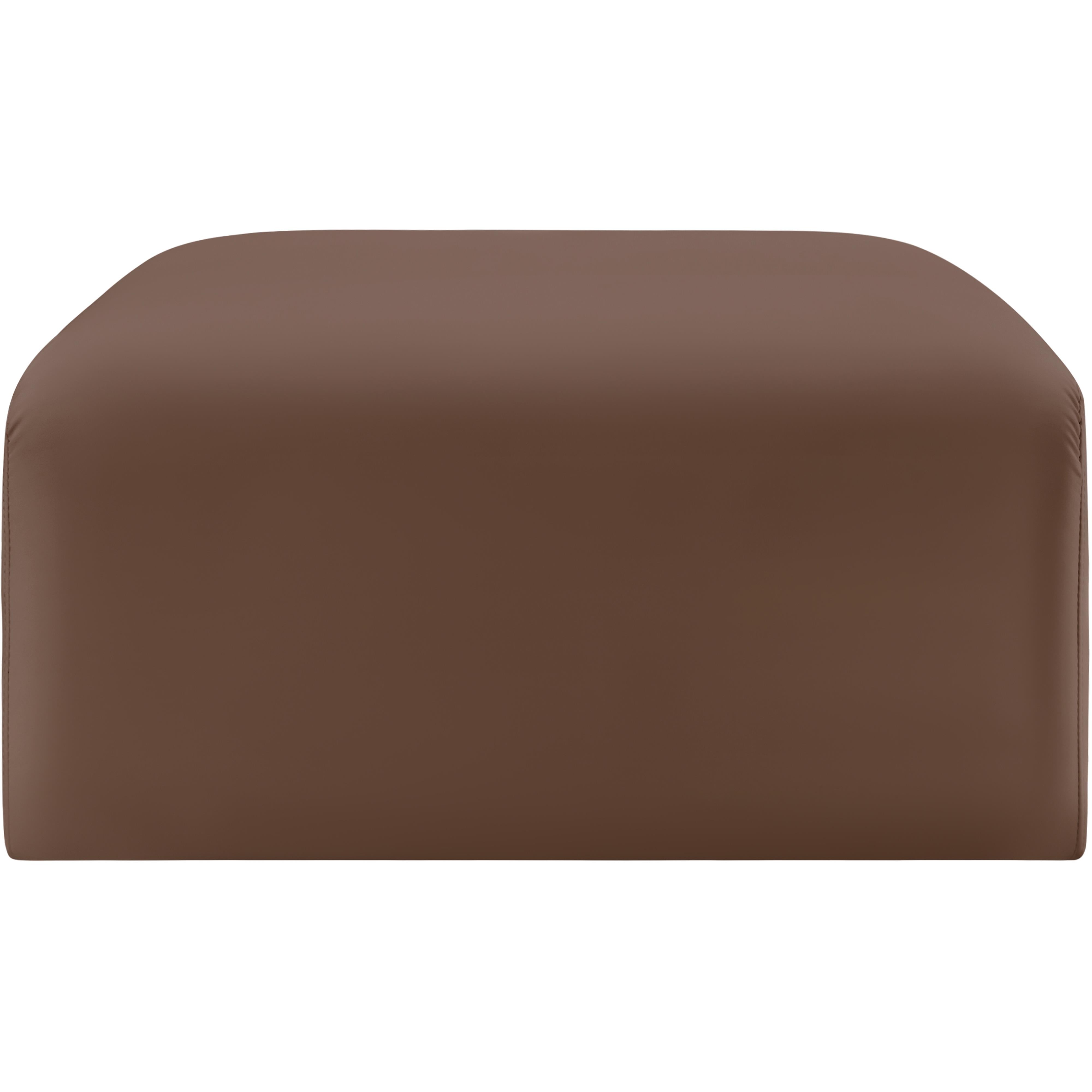 Meridian Arc Brown Vegan Leather Ottoman