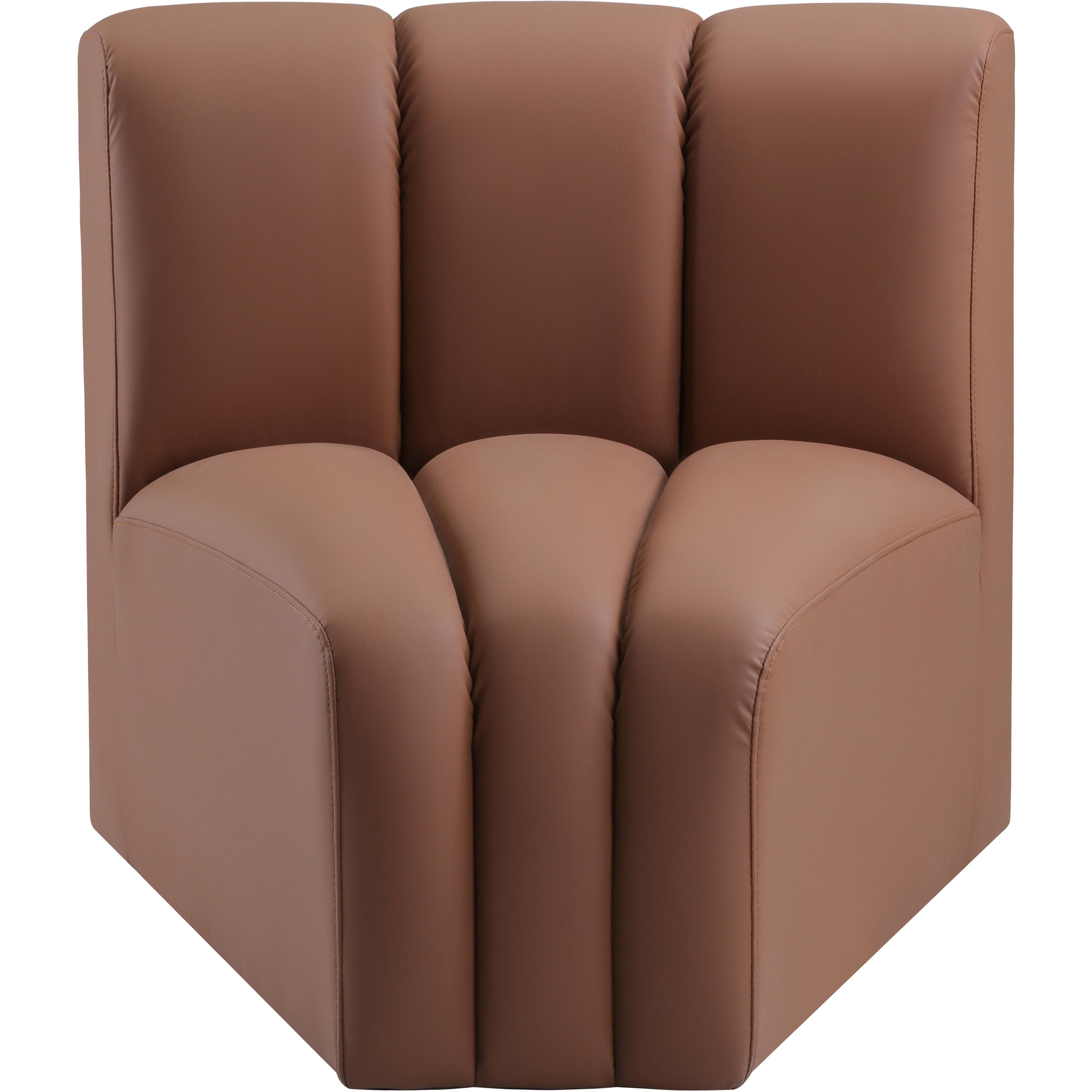 Meridian Arc Cognac Vegan Leather Curved Corner