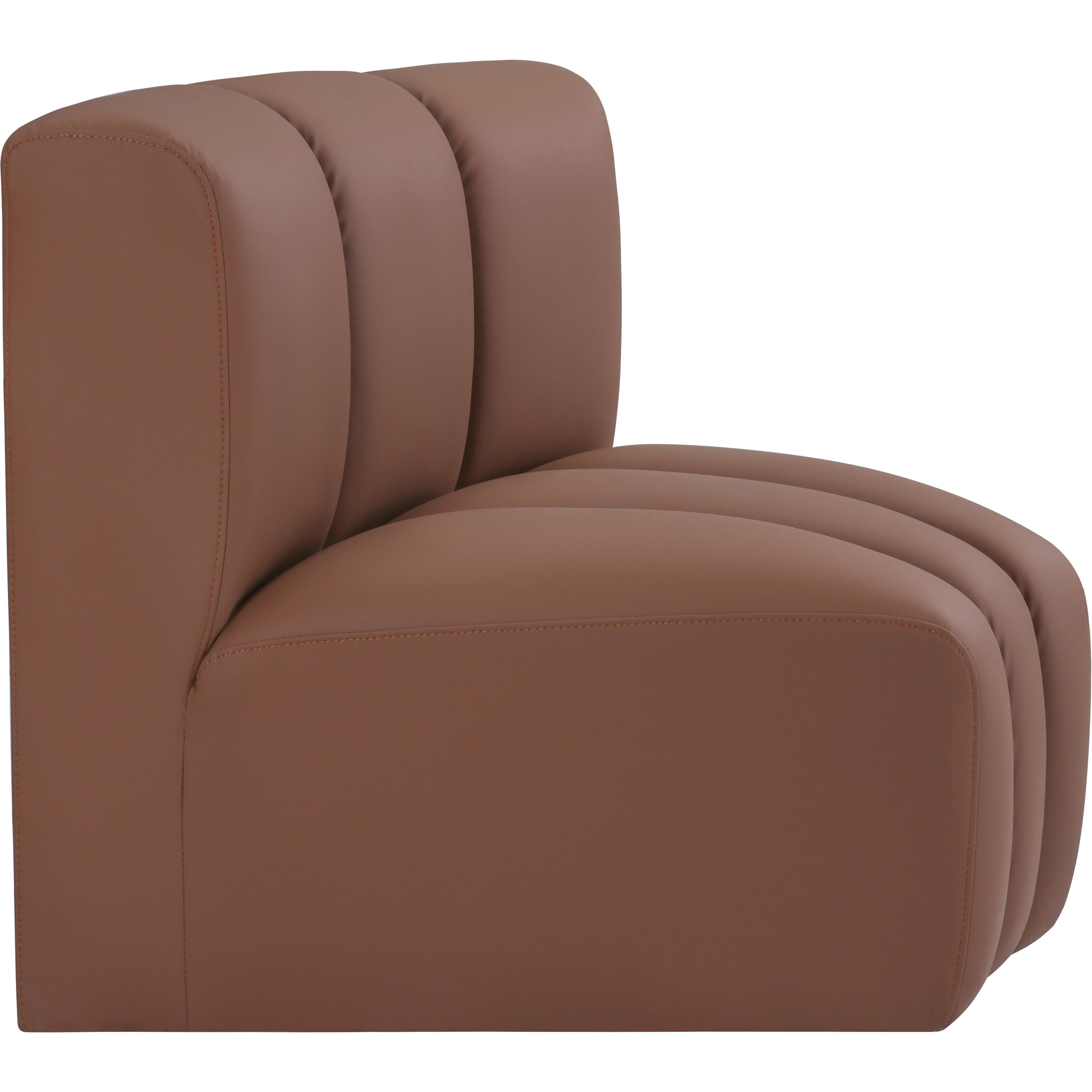 Meridian Arc Cognac Vegan Leather Curved Corner