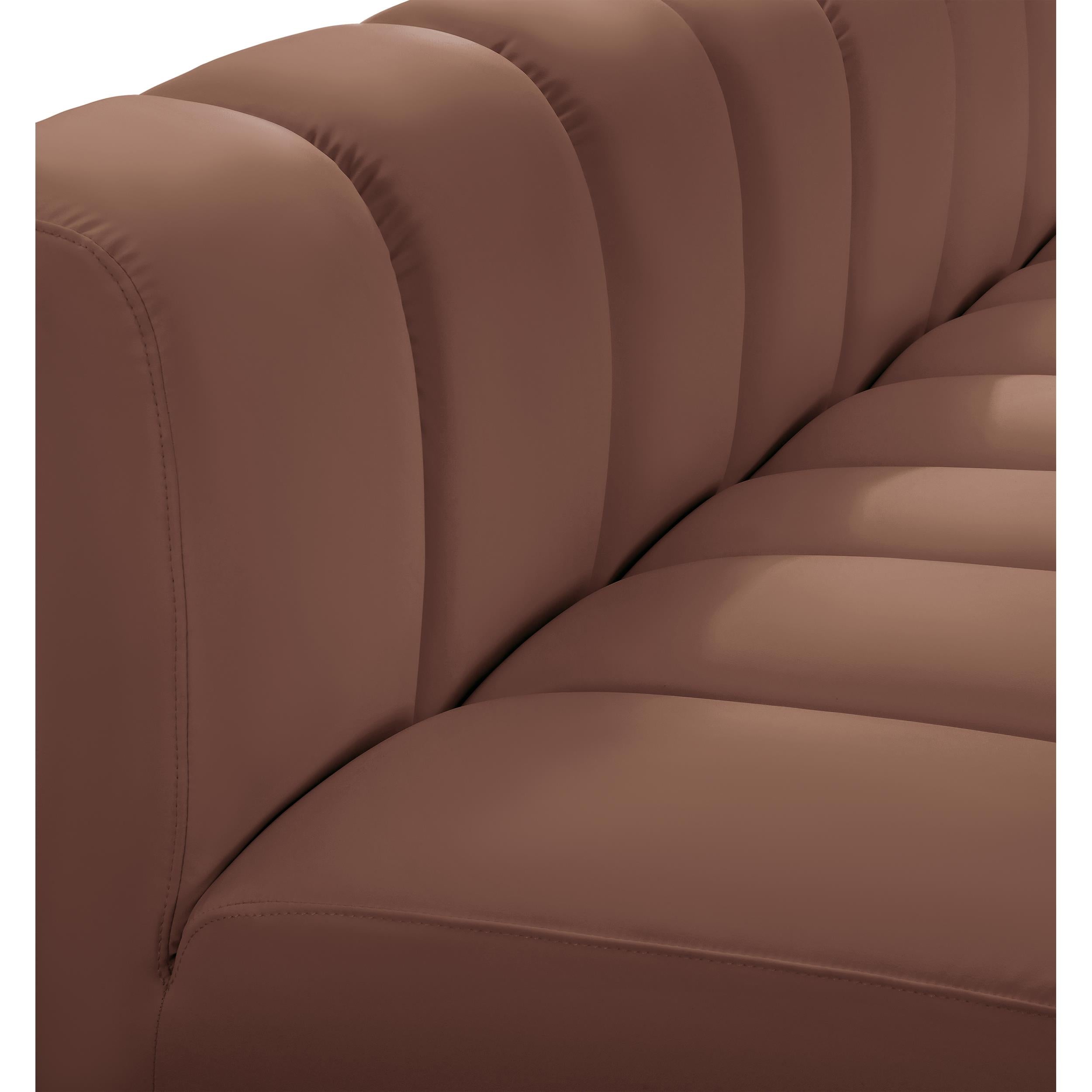 Meridian Arc Cognac Vegan Leather Curved Corner