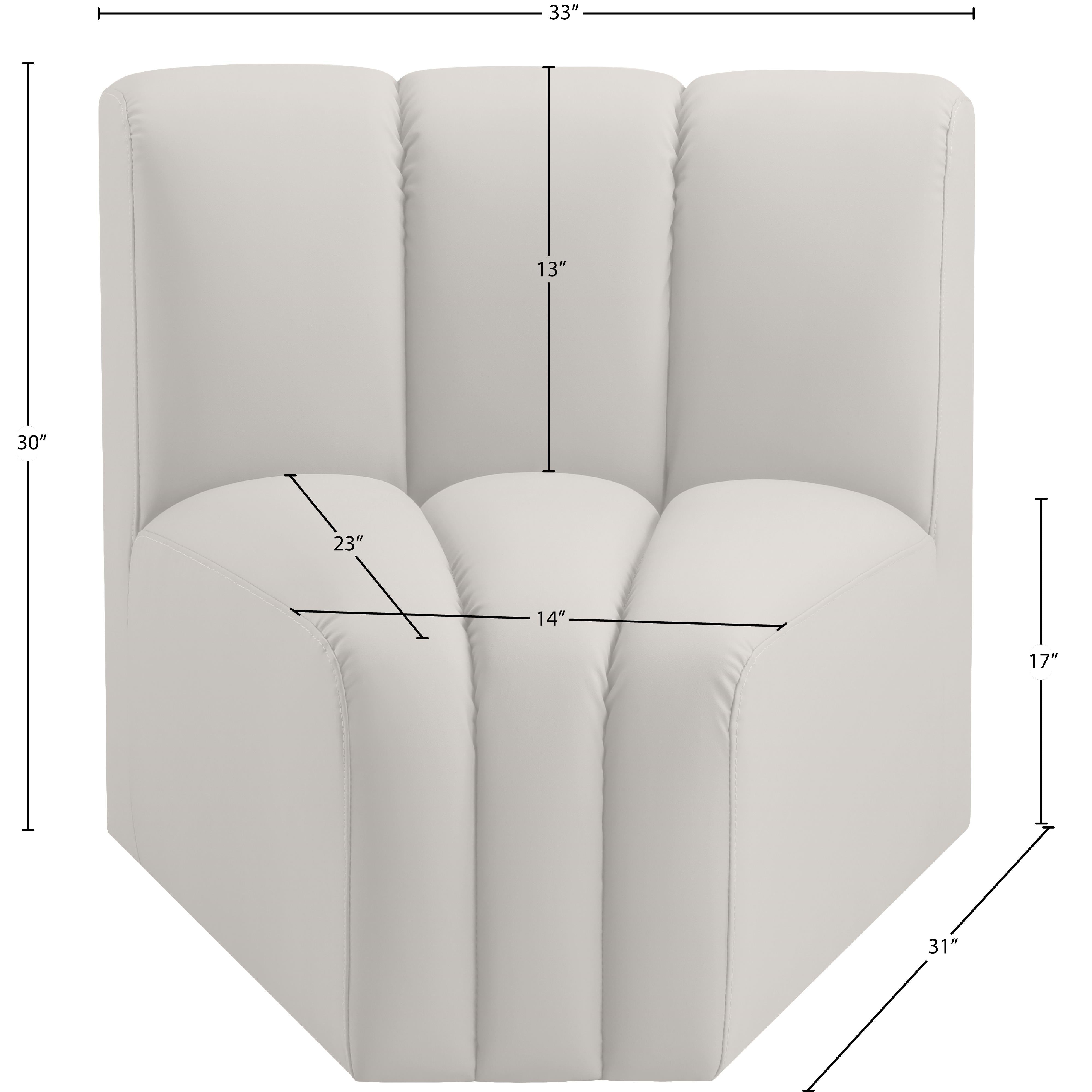 Meridian Arc Cream Vegan Leather Curved Corner