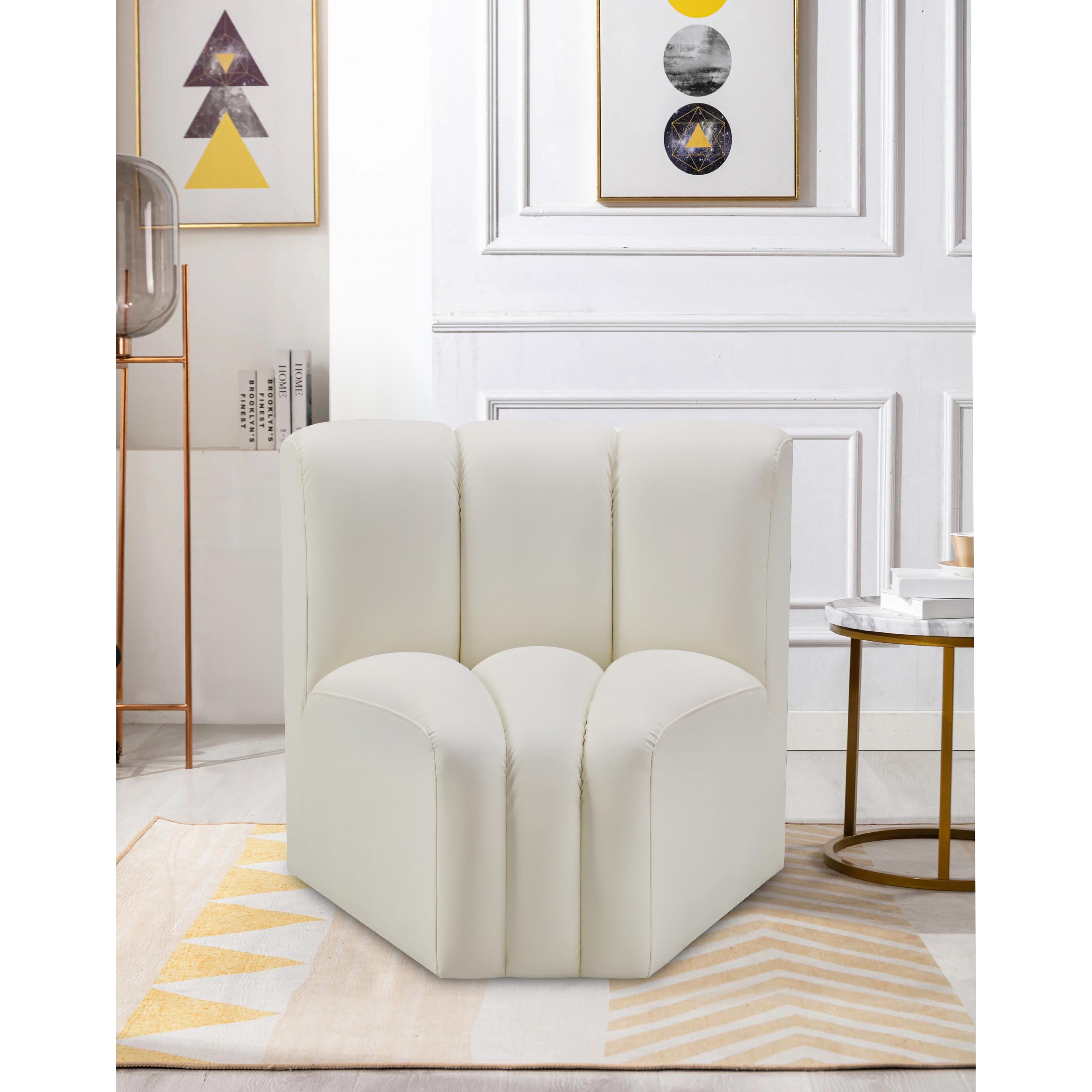 Meridian Arc Cream Vegan Leather Curved Corner