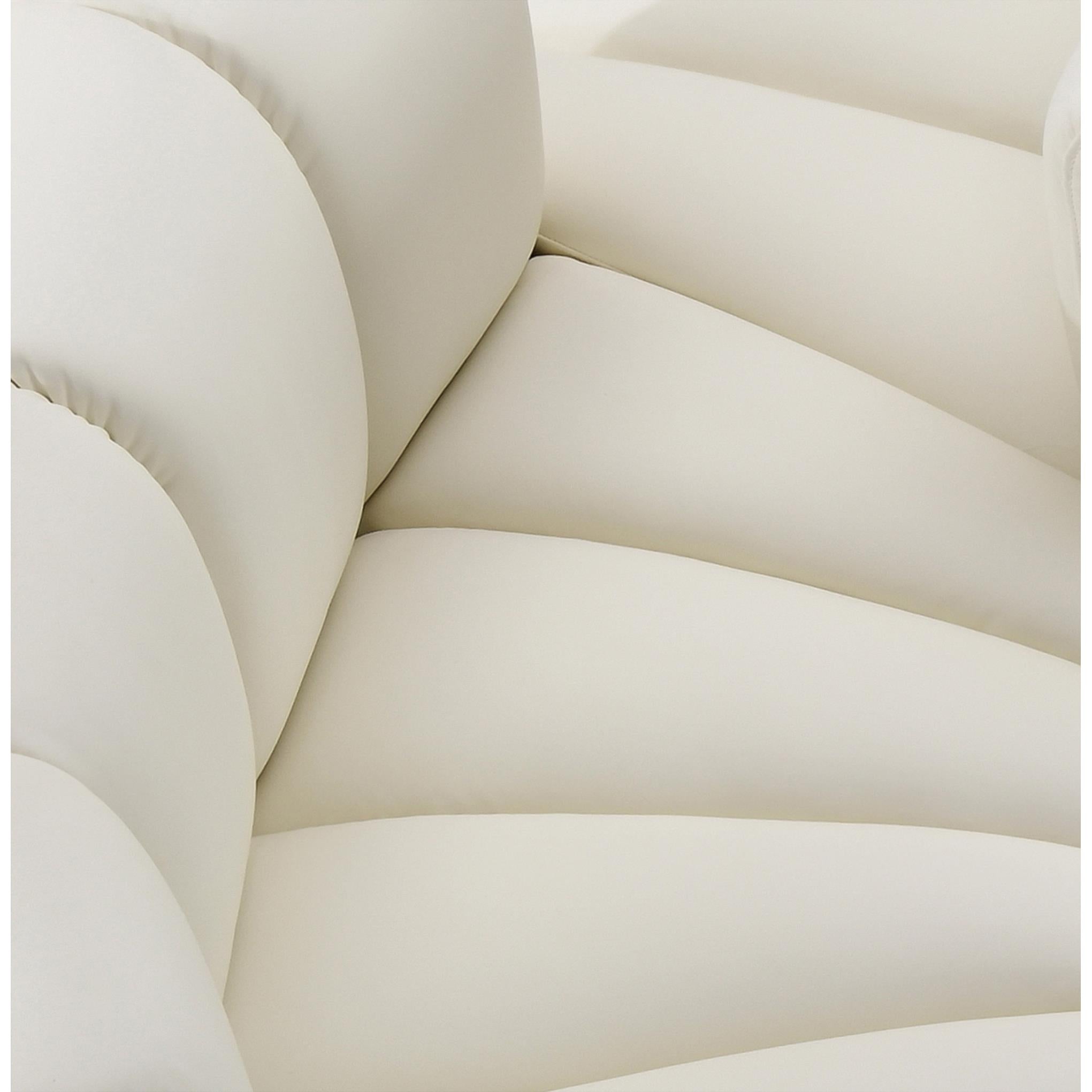 Meridian Arc Cream Vegan Leather Curved Corner